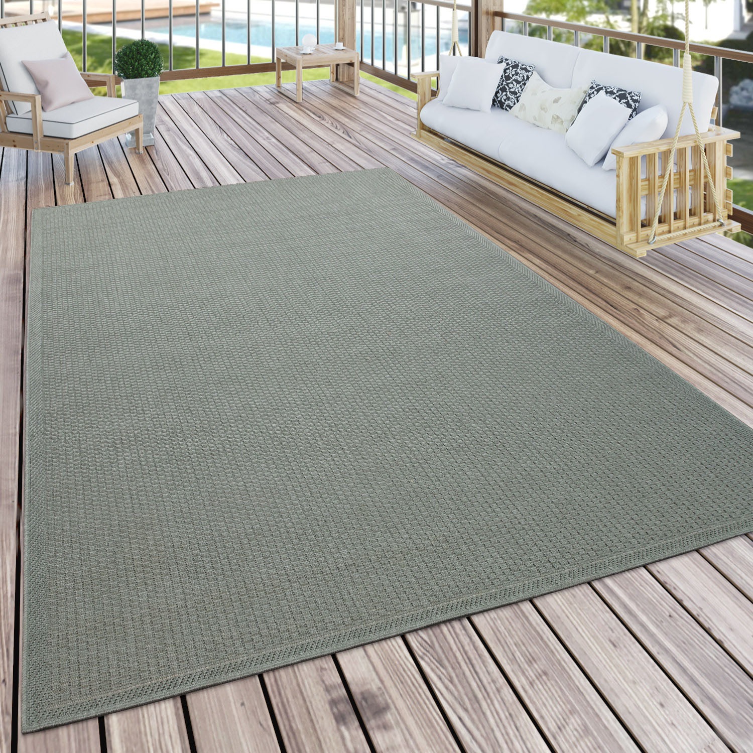 Image of Paco Home Teppich »Timber 125«, rechteckig, 4 mm Höhe, Flachgewebe, Sisal Optik, In- und Outdoor geeignet, ideal im Wohnzimmer & Schlafzimmer bei Ackermann Versand Schweiz