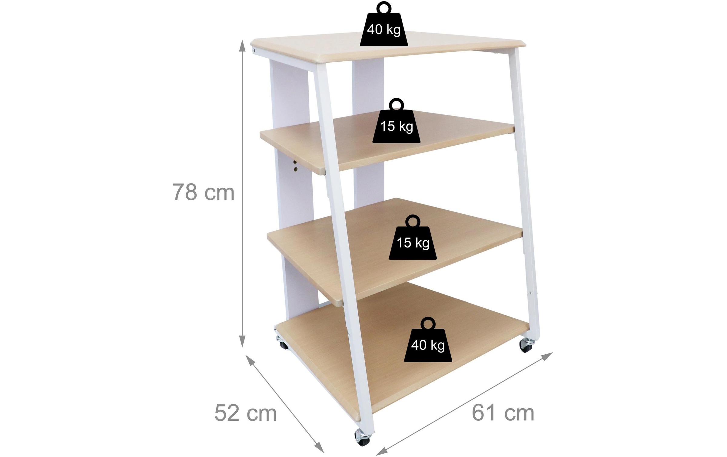 relaxdays TV-Board »Hifi-Regal 78 x 61 x 52 cm«