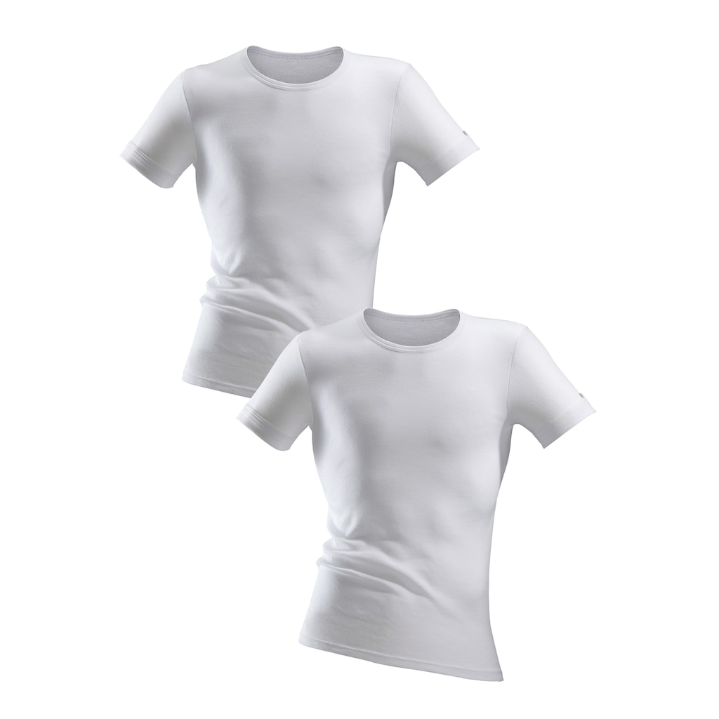 Clipper Exclusive Unterhemd, (2 St.), spürbar weich und glatt - in Feinripp, Unterziehshirt, Kurzarm T-Shirt