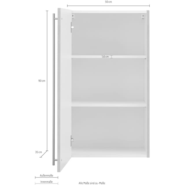 wiho Küchen Hängeschrank »Chicago«, 50 cm breit, 90 cm hoch, für viel  Stauraum bequem kaufen