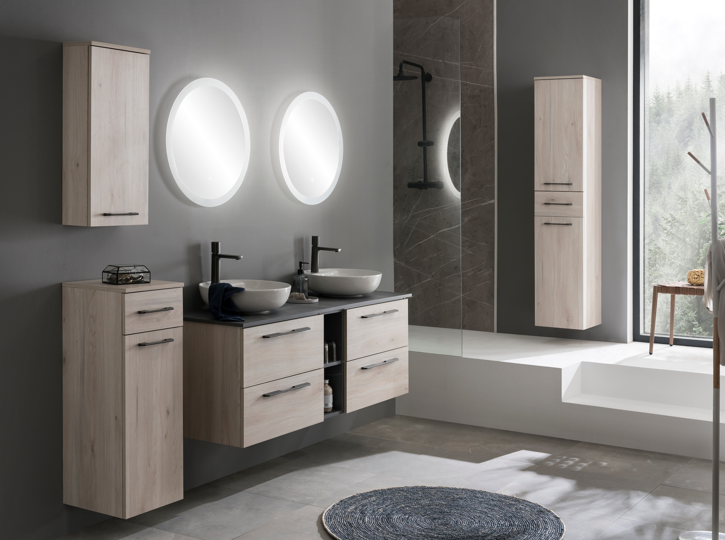 Schildmeyer Waschtisch »Maxim, Sandeiche + Marmor« 5 Stk. tlg. Made in Germany