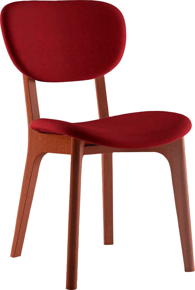 INOSIGN Stuhl »COZY Made in Italy«, (Set), 2 St., Microfaser, Gestell in Buche, Kirsch- oder Nussbaum, Massivholz, Design Stuhl