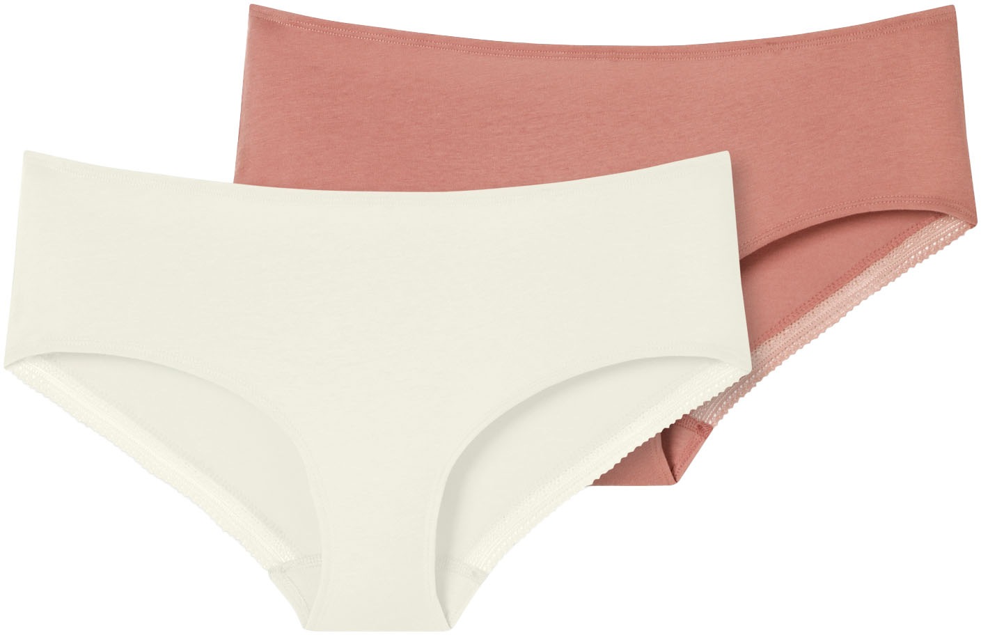 Image of Schiesser Panty "Cotton Lace" 2er Pack, mit femininem Spitzenband am Bund