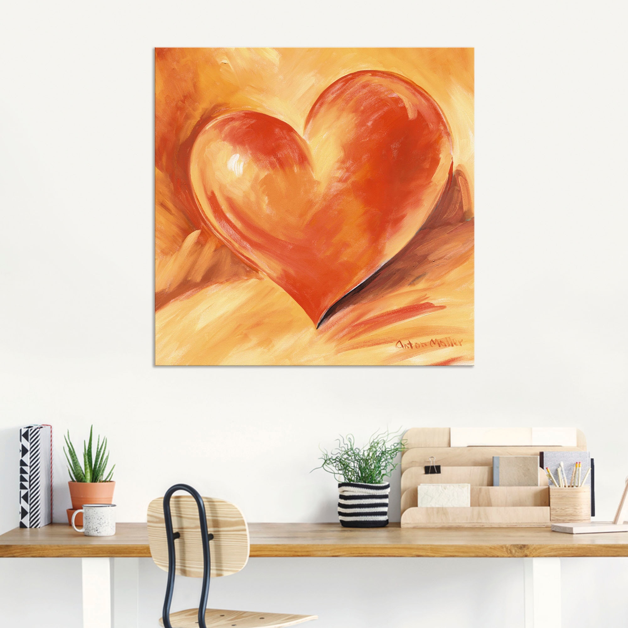 Artland Wandbild »Rotes Herz«, Poster oder Wandaufkleber Herzbilder, als Grössen kaufen Alubild, Leinwandbild, (1 St.), in bequem versch