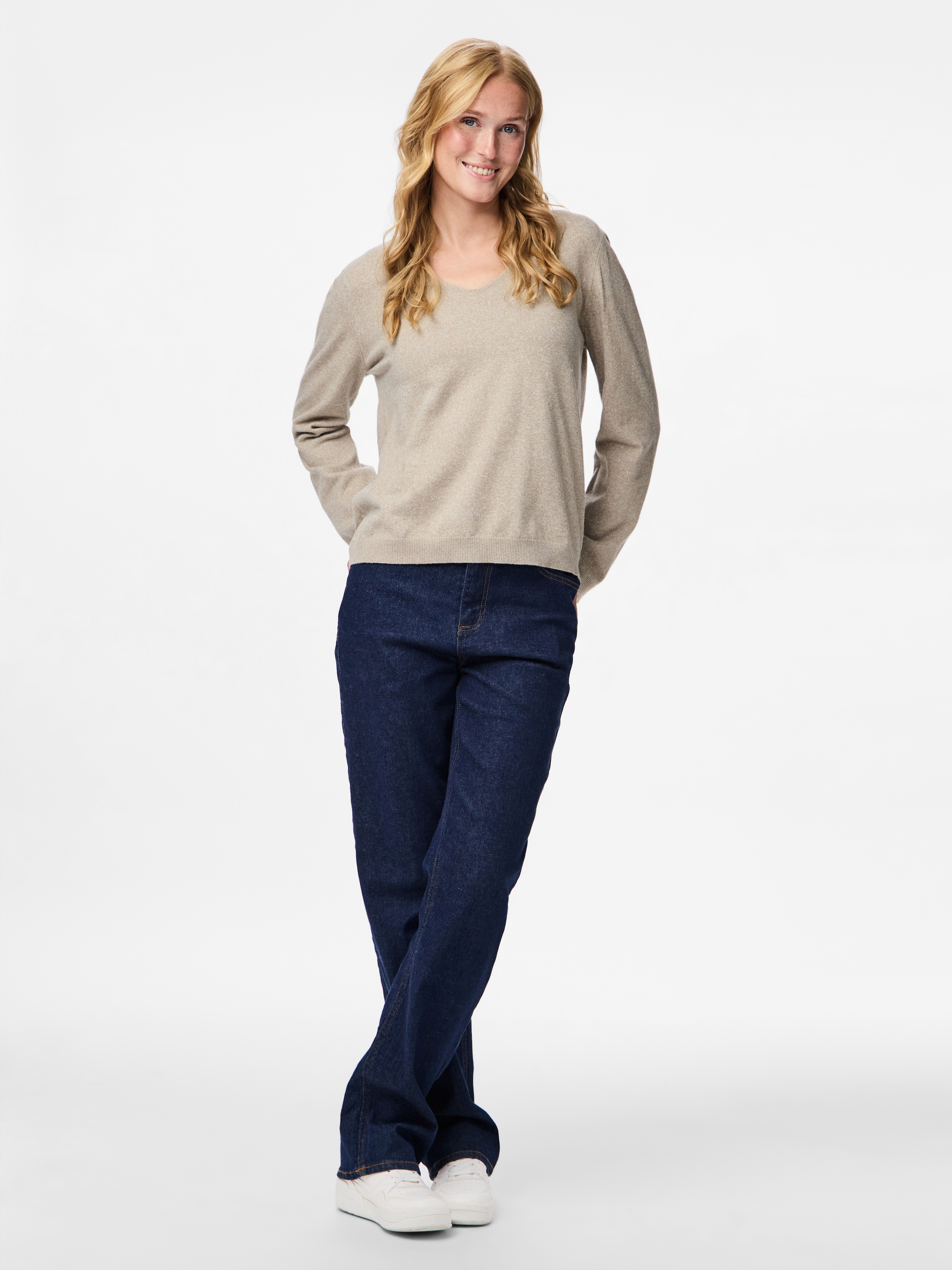 pieces Pull col V »PCBREE LS V-NECK KNIT NOOS BC«