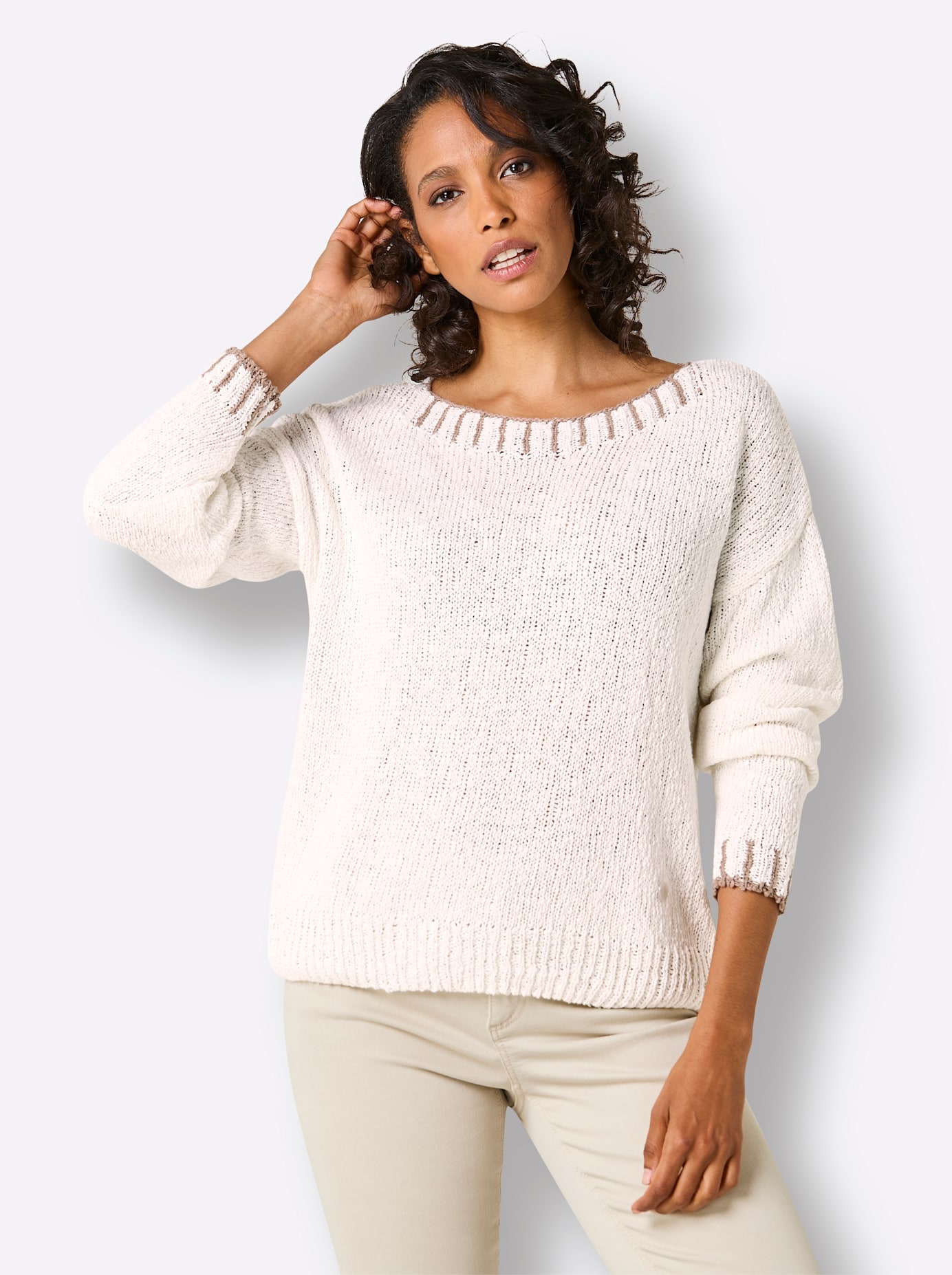 CREATION L PREMIUM Strickpullover »Leinen-Baumwoll-Pullover«