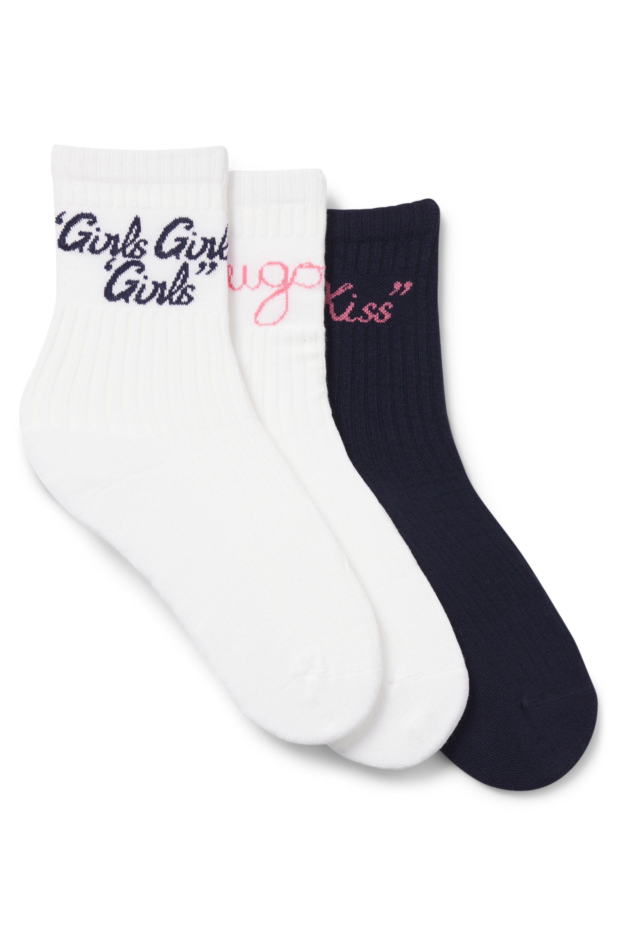 Image of HUGO Underwear Freizeitsocken "3P QS SLOGAN CC W" 3 Paar tlg. verstärkte Fersen-und Zehenpartie, kontrastfarbene Details