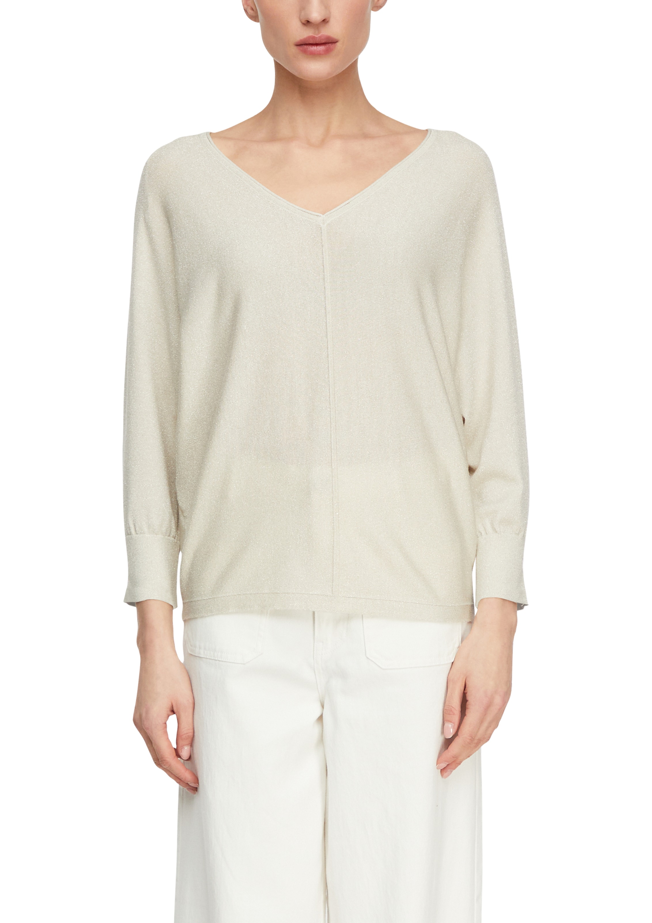 Image of Comma 3/4 Arm-Pullover mit V-Ausschnitt und aus Viskose