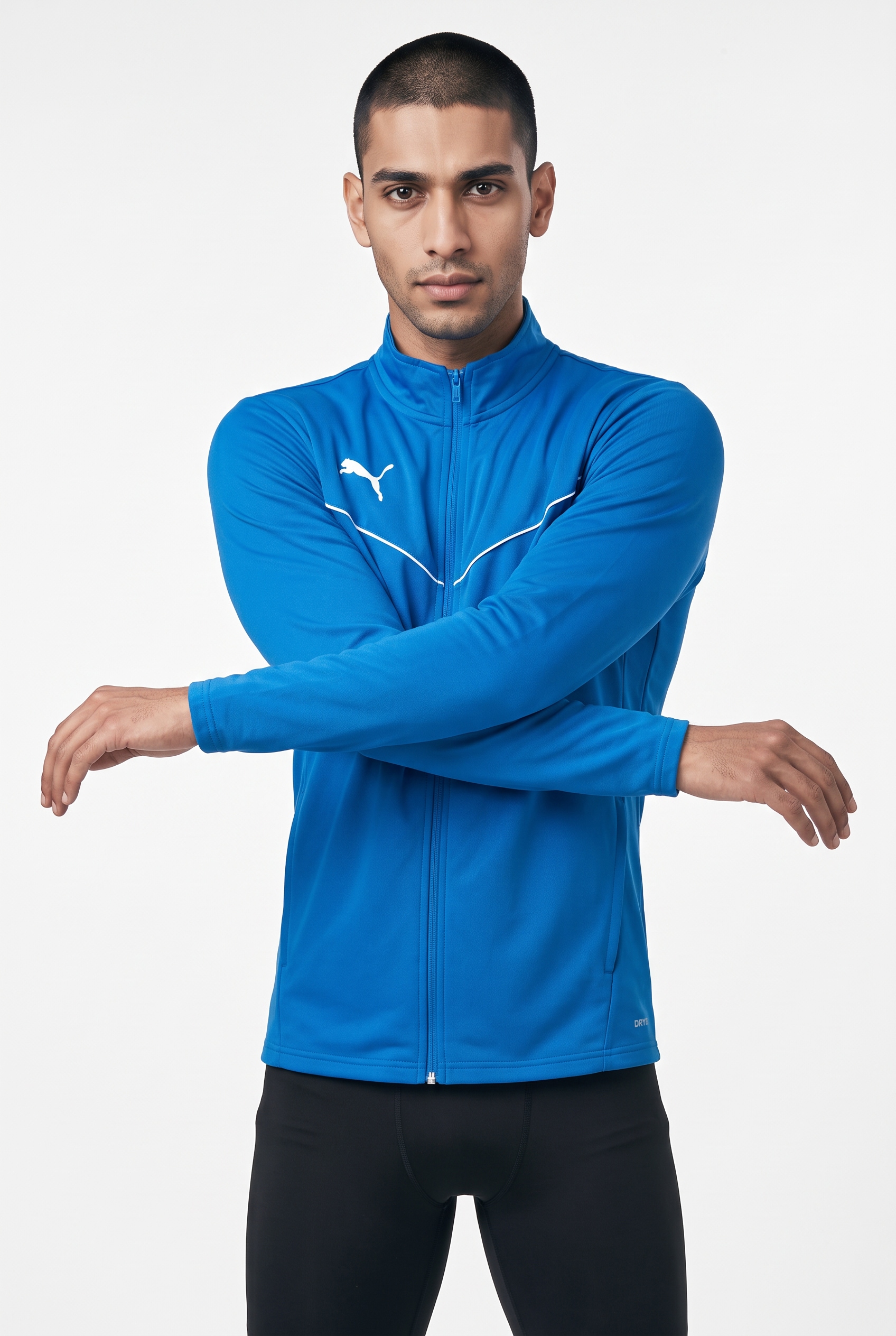 PUMA Veste d'entraînement »TEAMRISE TRAINING POLY JACKET« sans capuche style sportif avec passepoil contrastant