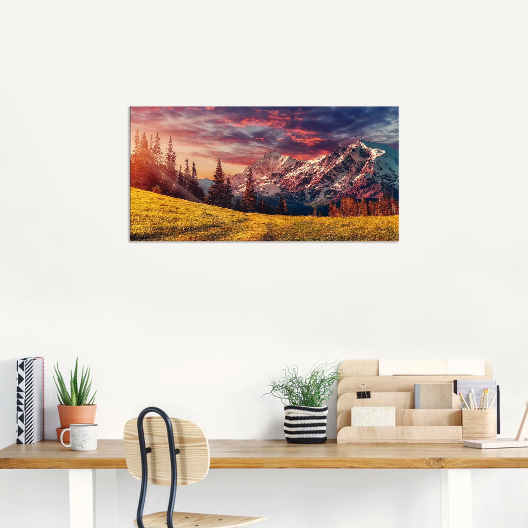 Artland Wandbild »Alpines Hochland«, Berge & Alpenbilder, (1 St.), als Alubild, Outdoorbild, Leinwandbild in verschied. Grössen