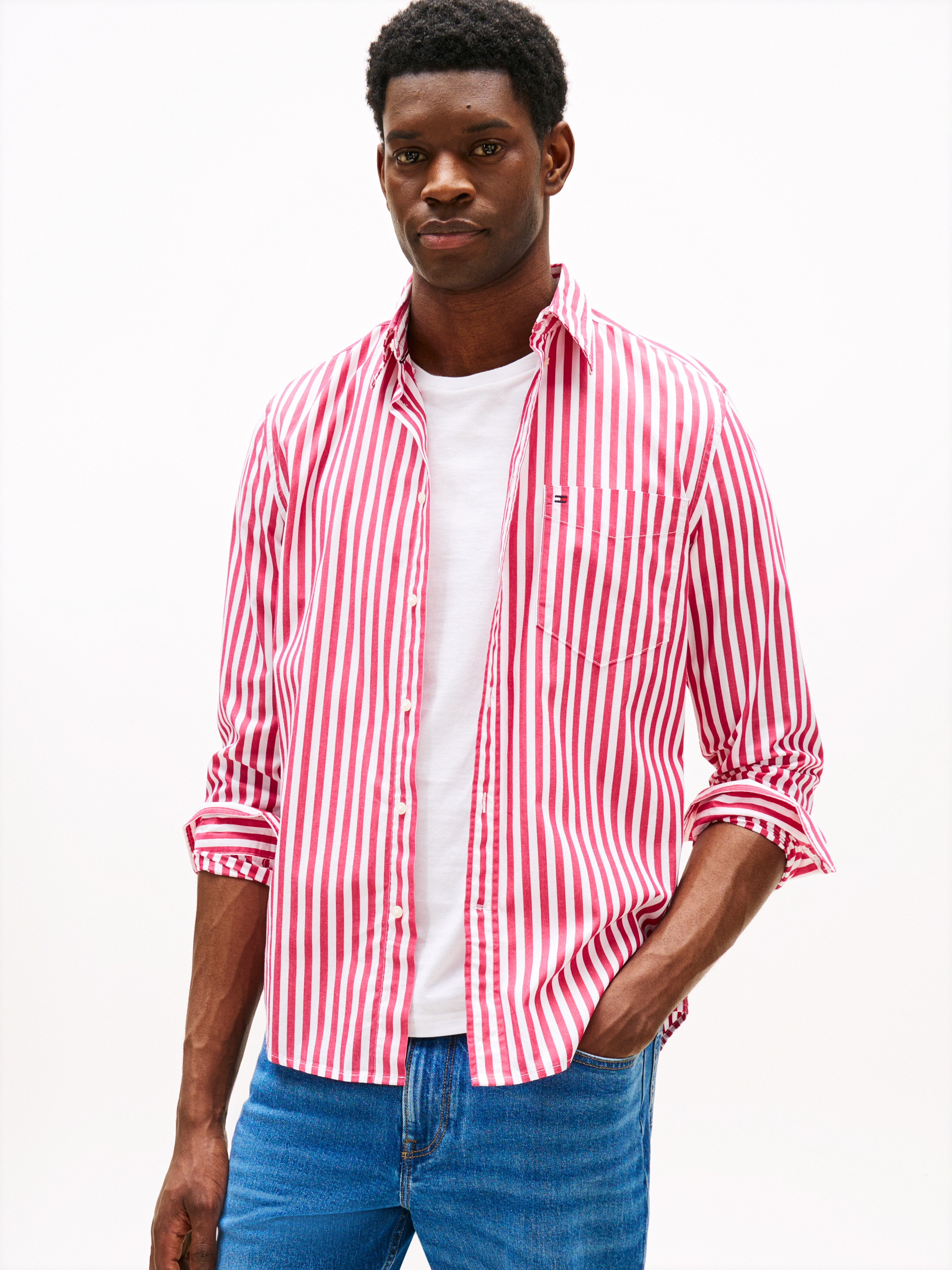 Image of Tommy Hilfiger Langarmhemd "FLEX POPLIN BOLD STRIPE SHIRT"