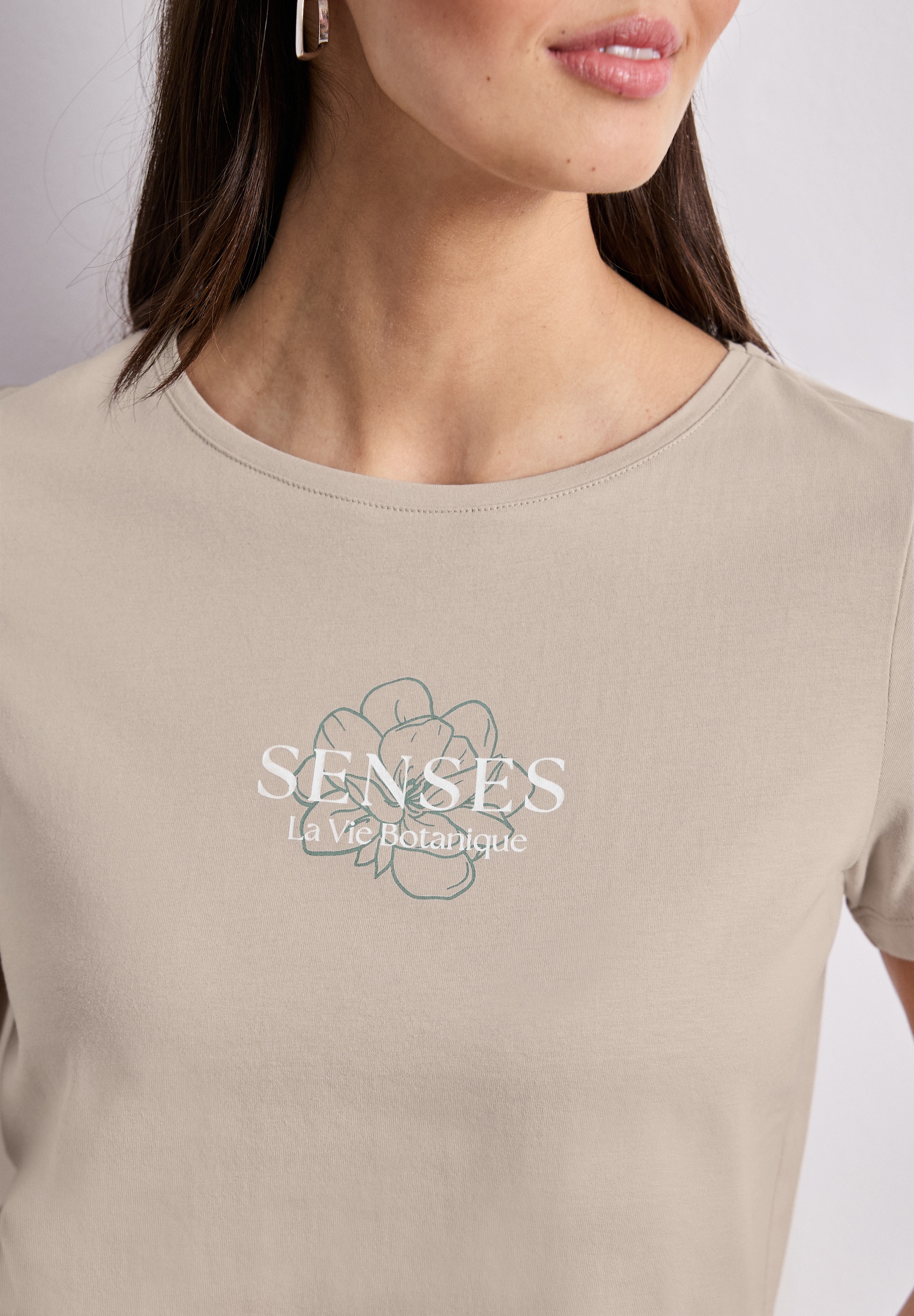 STREET ONE T-shirt à manches courtes t-shirt d'été avec motif texte