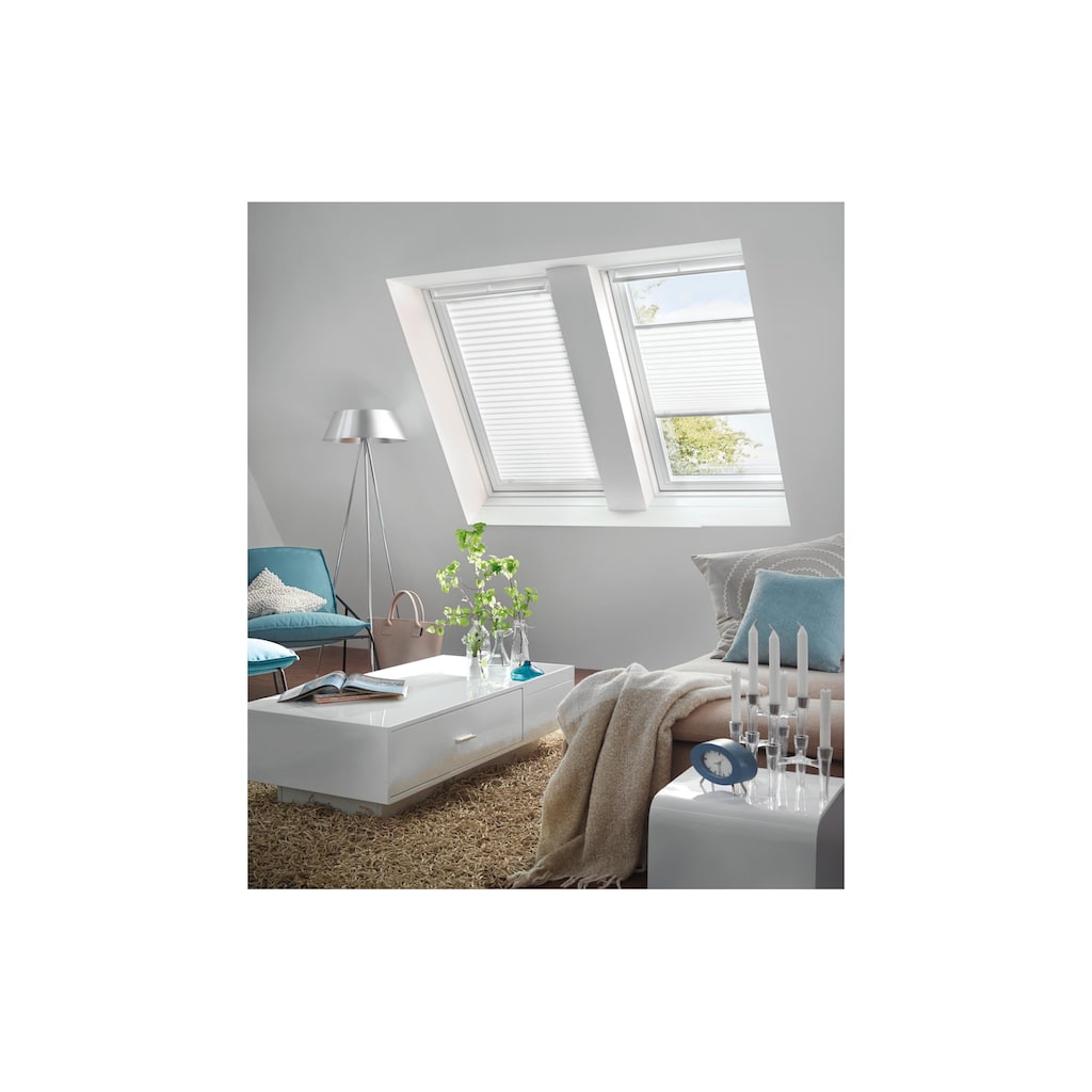 GARDINIA Plissee »Dachfenster-Plissee mit Saugnäpfen«, blickdicht