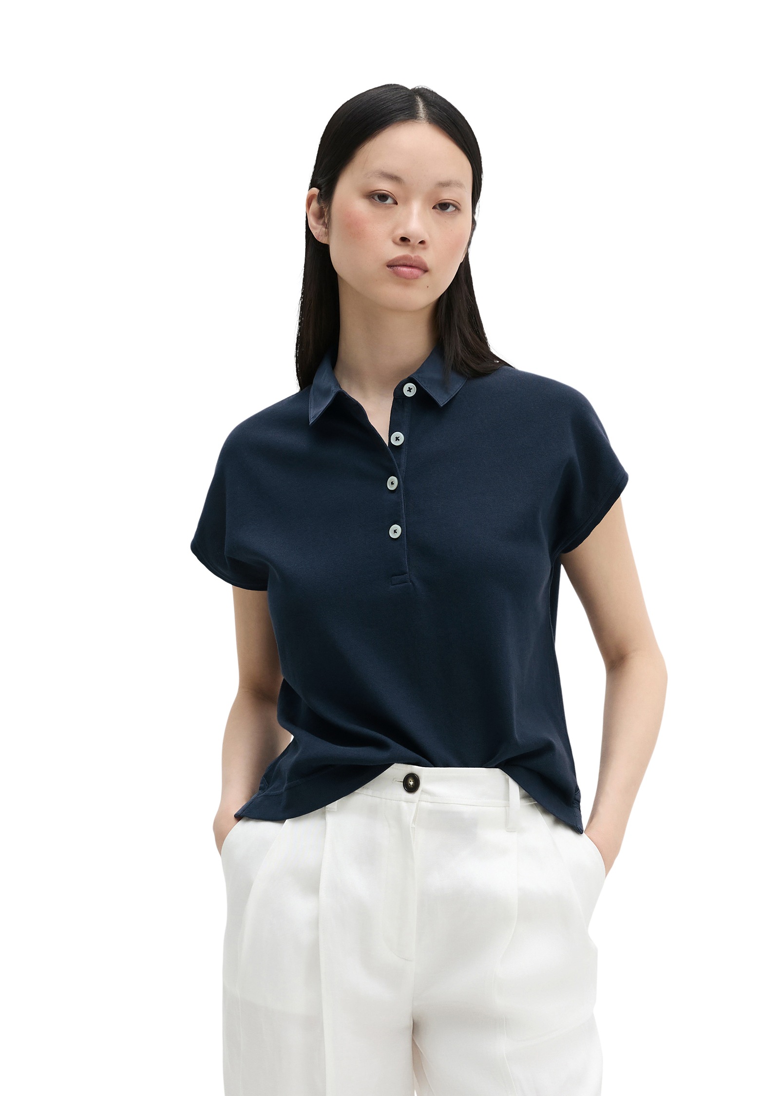 Image of Marc OPolo Poloshirt loose aus weichem Single Jersey