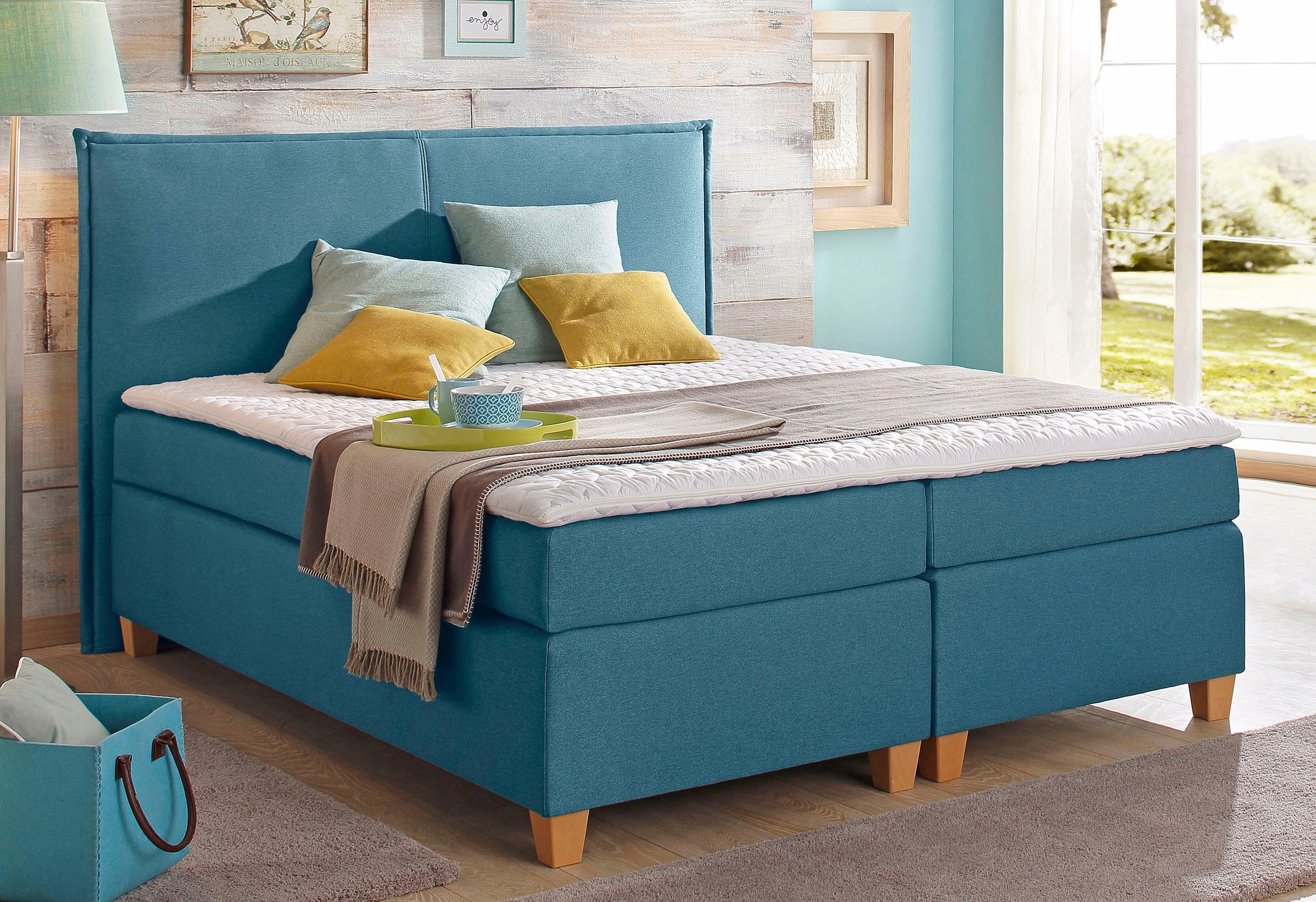 Home affaire Lit boxspring »Houssay« inkl. Topper, 5 Breiten, 2 Härtegraden auch in Überlänge 220 cm