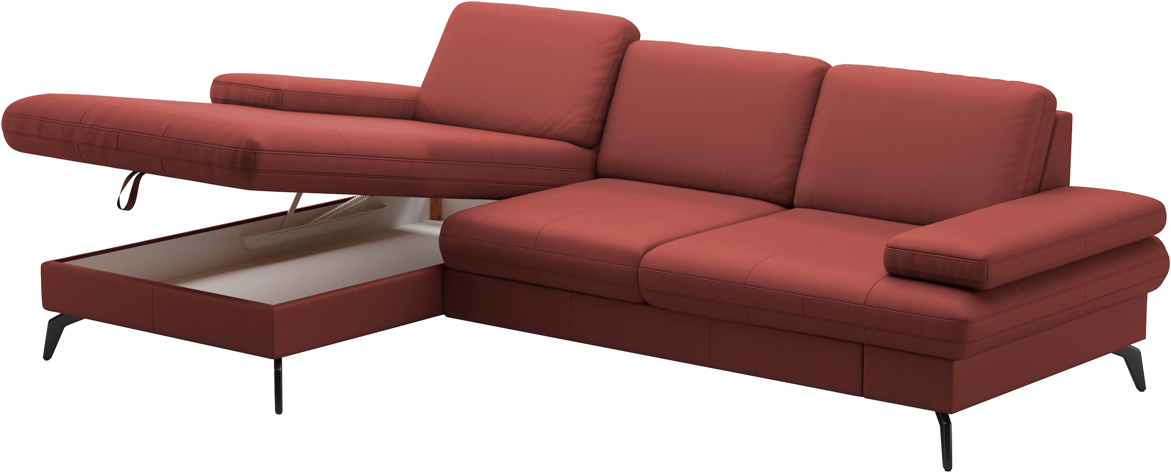 sit&more Ecksofa »Morris L-Form, inkl. Sitztiefenverstellung«, wahlweise mit Armteilverstellung, Bettfunktion & Bettkasten