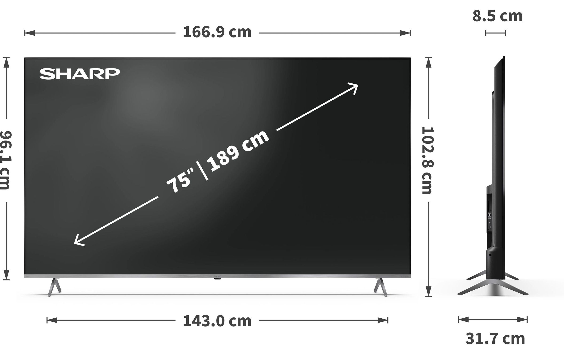 Sharp Mini téléviseur LED »75JP7465E« 189 cm/75 ″