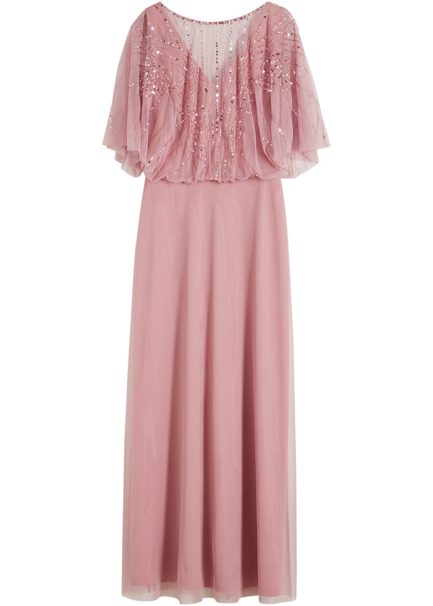 bonprix Maxikleid für Abiball, Festtage und Hochzeiten, aus feinem Tüll