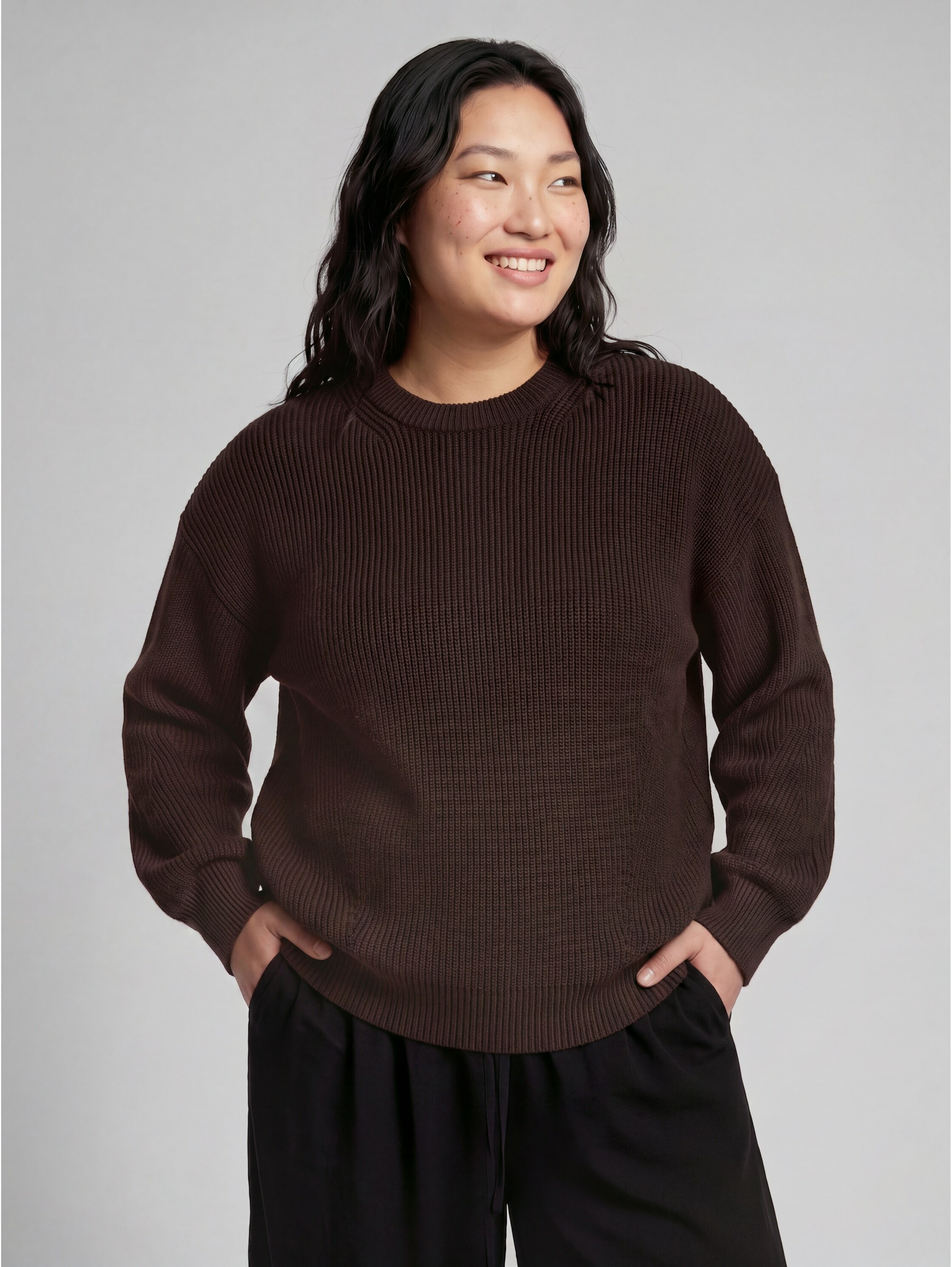 Image of TOM TAILOR PLUS Strickpullover Langarmpullover mit Rundhals / Viskosemix