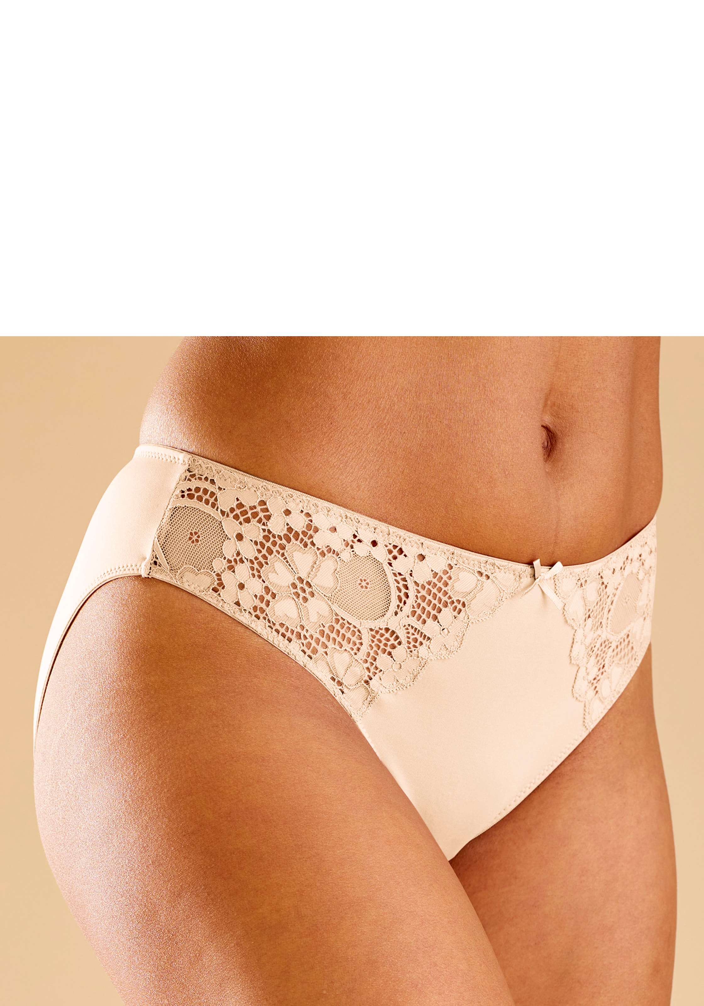 petite fleur Slip, (3 St.), mit leicht transparenter Jacquardspitze an den Seiten