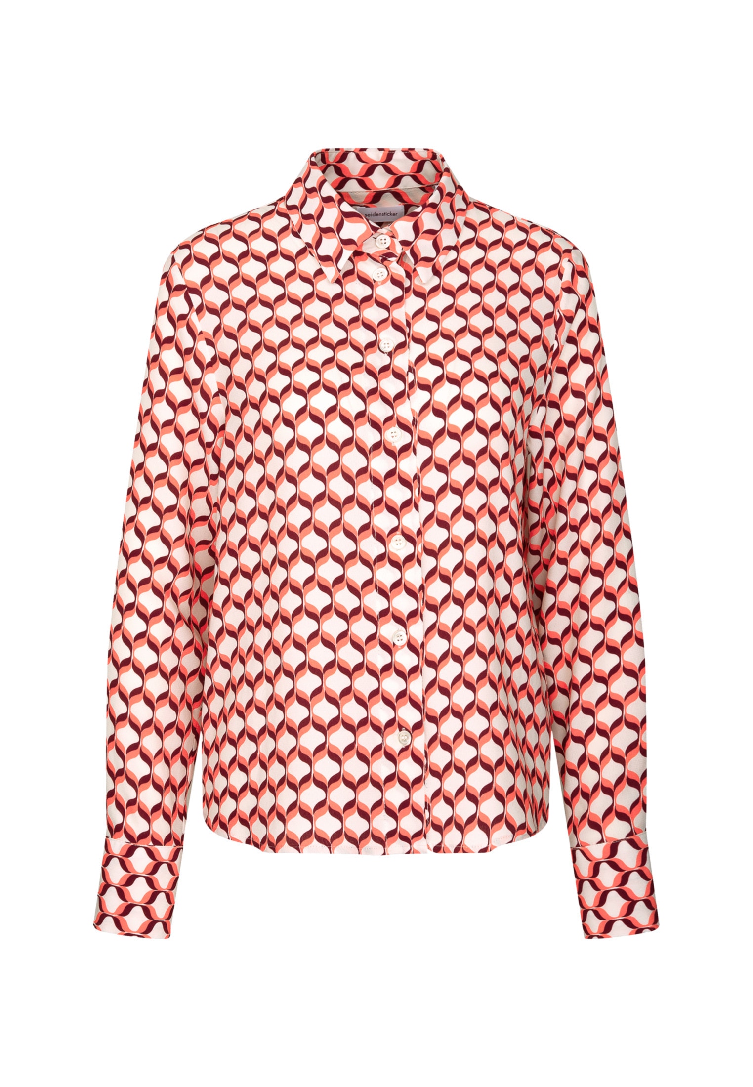 seidensticker Hemdbluse »Schwarze Rose«, Langarm Kragen Geometrische Muster