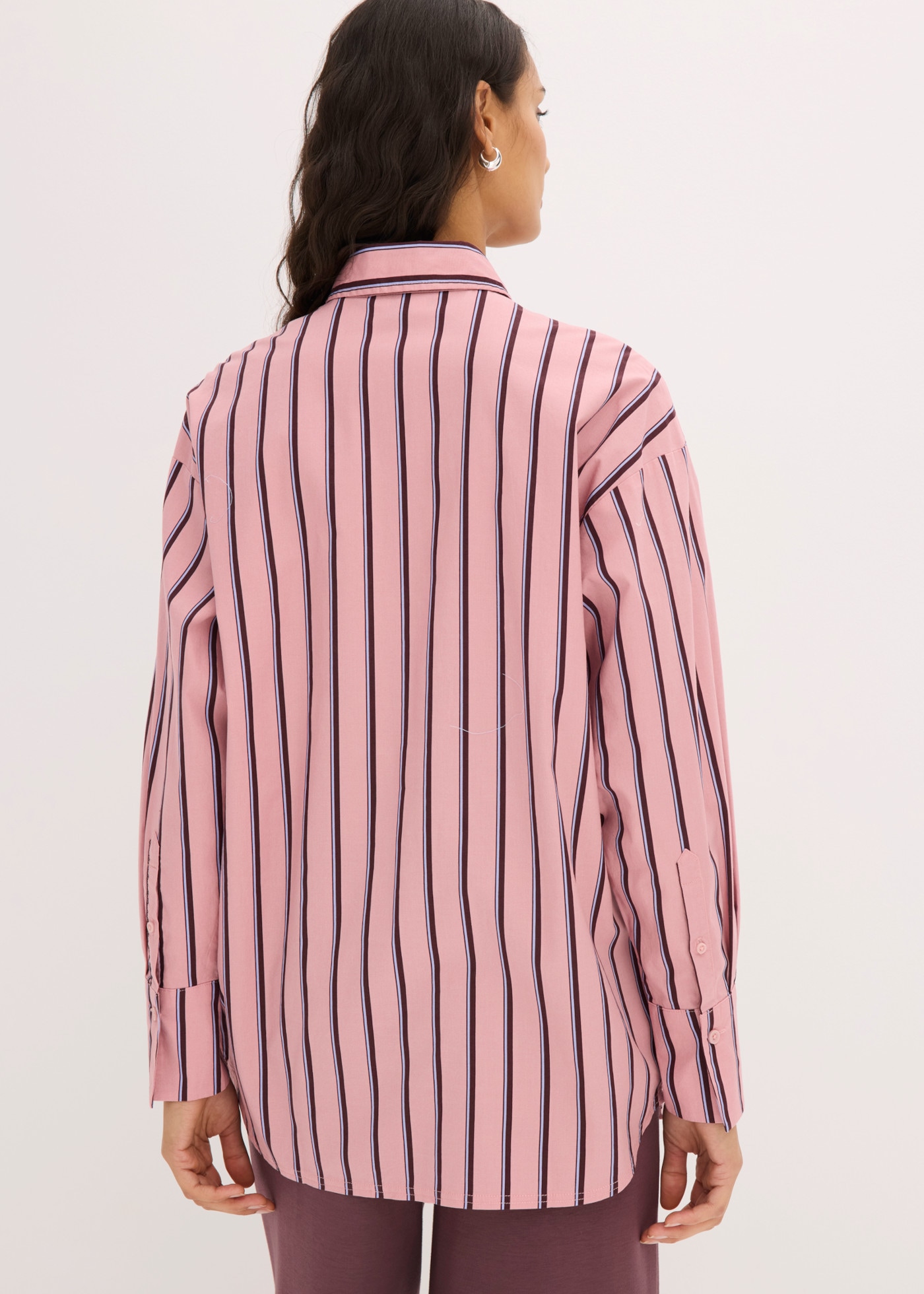 bonprix Hemdbluse Oversize-Passform, hüftbedeckende Länge, mit überschnittener Schulter