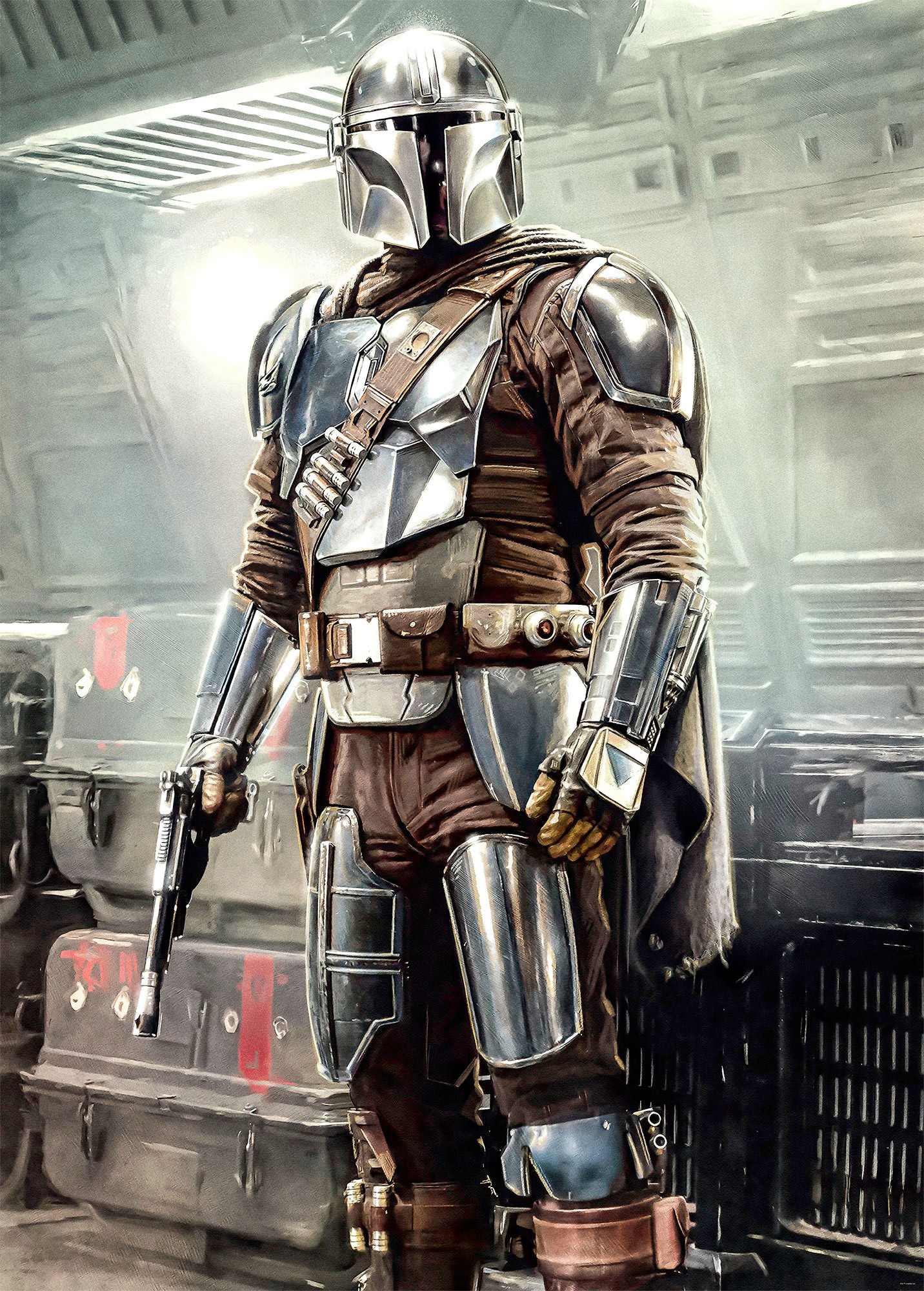 Image of Komar Vliestapete "Digitaldruck Vlies - Mandalorian Fight Posture - Grösse 200 x 280 cm" bedruckt glatt Kinderzimmer