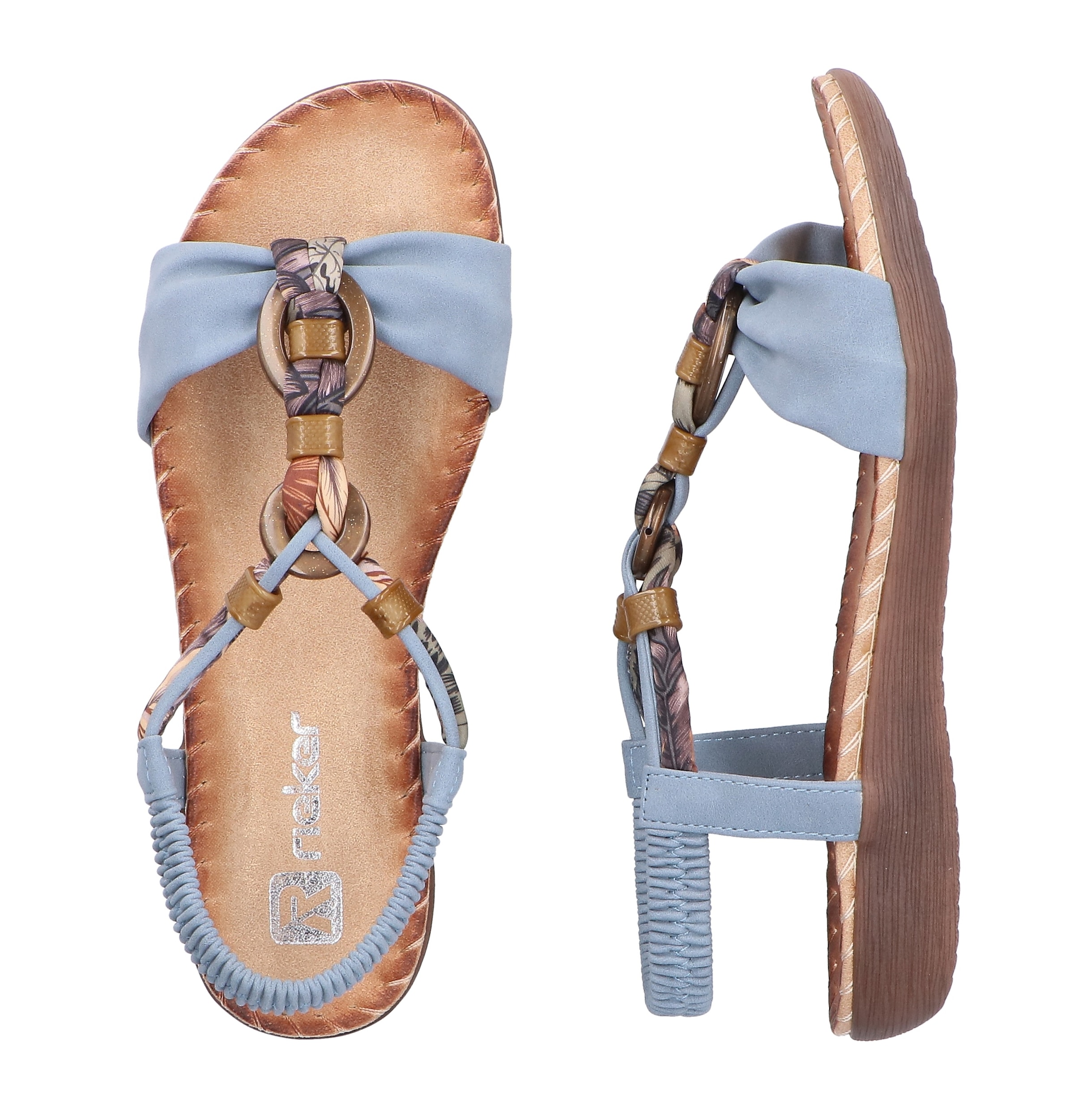 Rieker Sandale  Chaussure d'été, chaussure de vacances, bride arrière avec élastique