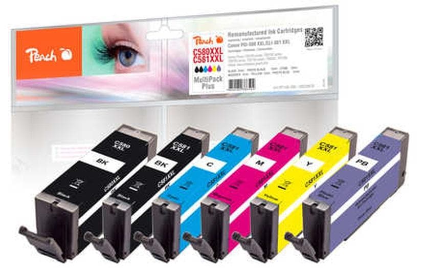 Peach Tintenpatrone »Canon PGI-580XXL / CLI-581XXL BK, PBK, PB, C, M, Y«
