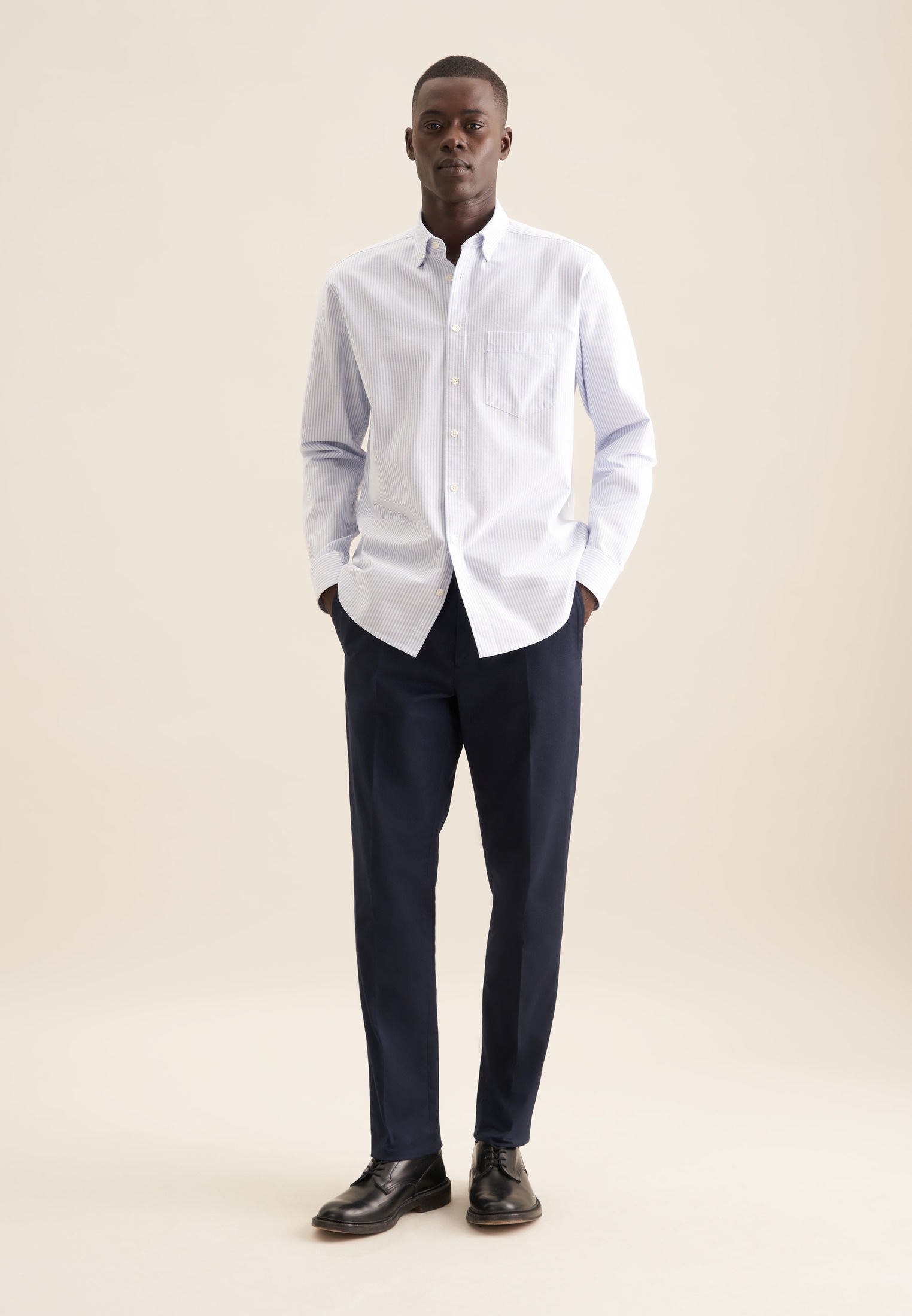 seidensticker Chemise d'affaires Regular 1/1 Button-Down-Kragen Gestreift