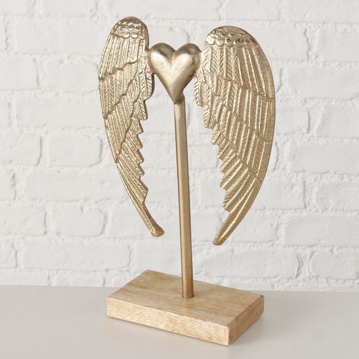 Image of GOODproduct Dekoobjekt "1 Stück, Lovangel Gold, Herz- und Engelsflügel-Form, edler Glanz" Ausdrucksstarke Herz- und Engelsflügel-Form, Höhe 33,5 cm