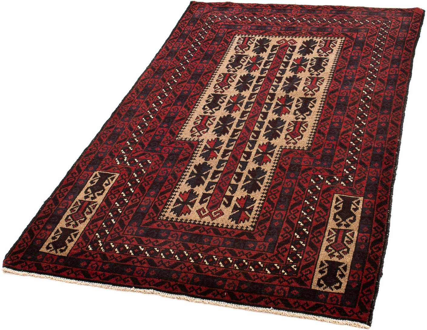 Image of morgenland Orientteppich »Belutsch - 144 x 86 cm - dunkelrot«, rechteckig, 8 mm Höhe, Wohnzimmer, Handgeknüpft, Einzelstück mit Zertifikat bei Ackermann Versand Schweiz