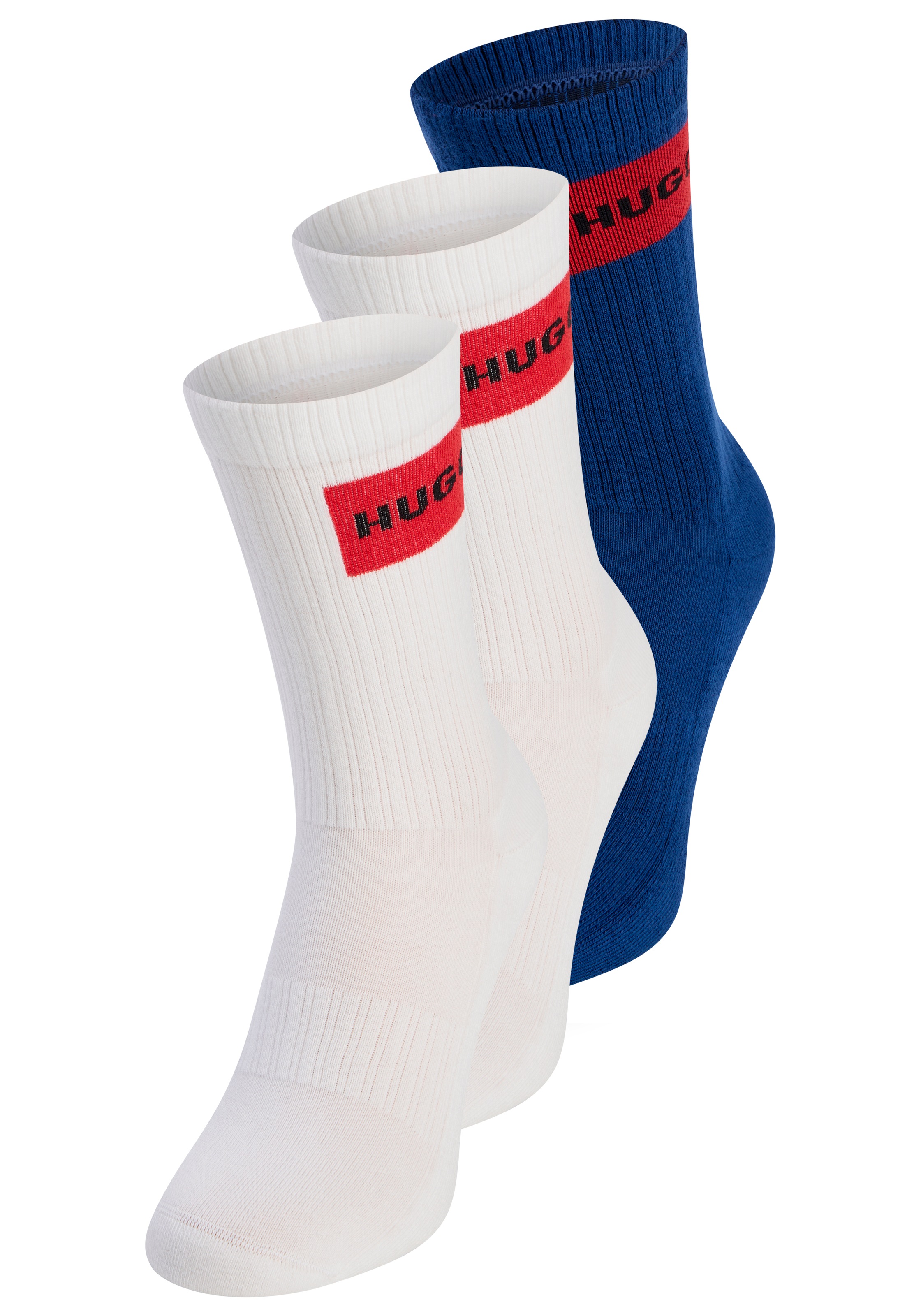 Image of HUGO Underwear Freizeitsocken "3P QS RIB LABEL" Packung, 3er, 3 Paar tlg. mit kontrastfarbenen HUGO Logo