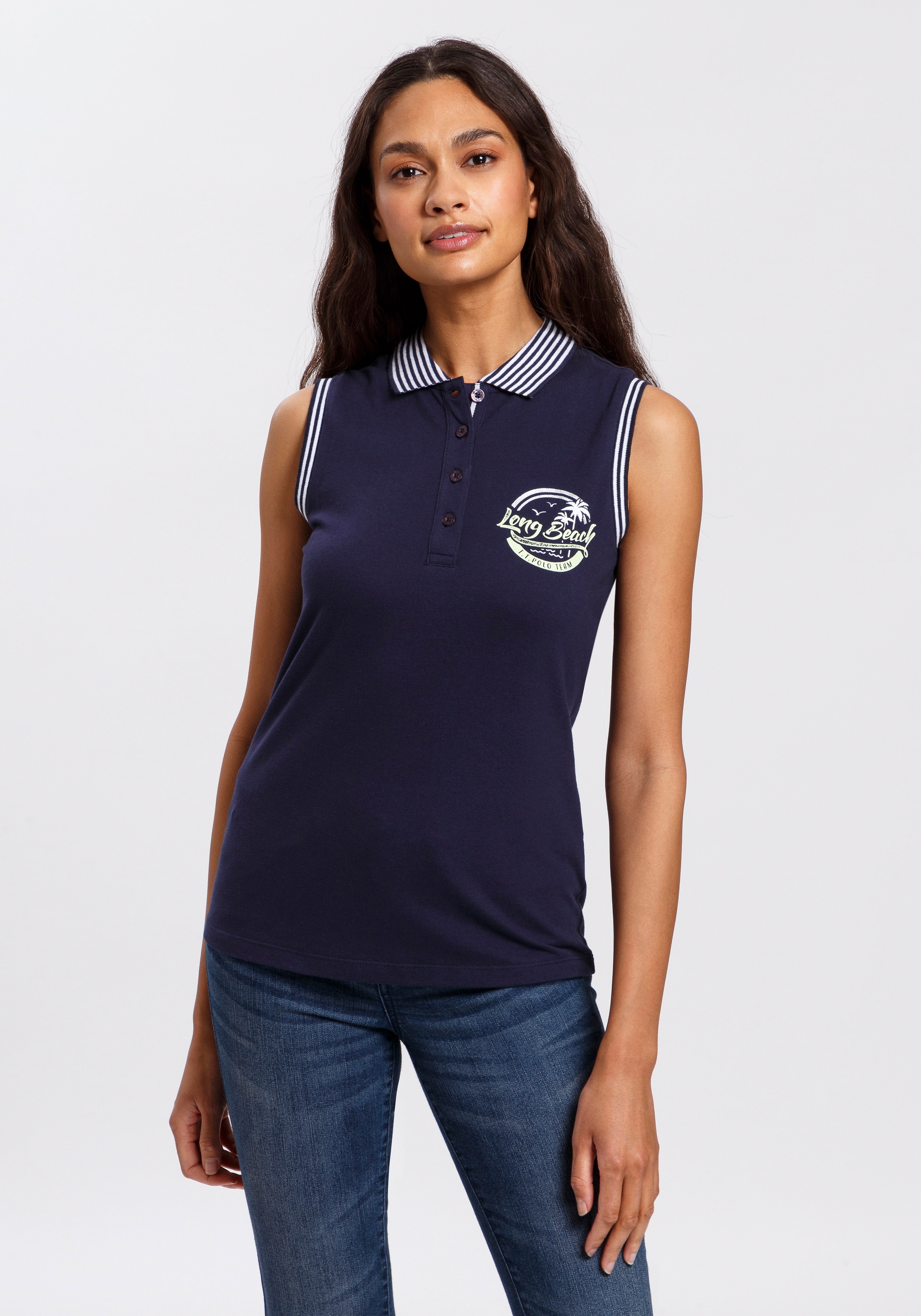 Image of TOM TAILOR Polo Team Shirttop, mit Polokragen und sommerlichem Logodruck bei Ackermann Versand Schweiz