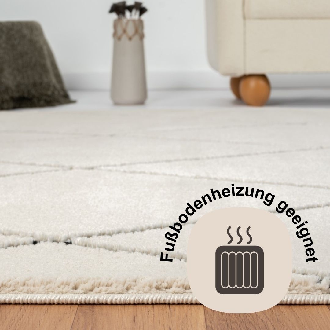 Myflair Möbel & Accessoires Hochflor-Teppich »Moroccan Diamond«, rechteckig, 24 mm Höhe, modern, marokkanisches Design, Rauten Muster, weich durch Hochflor