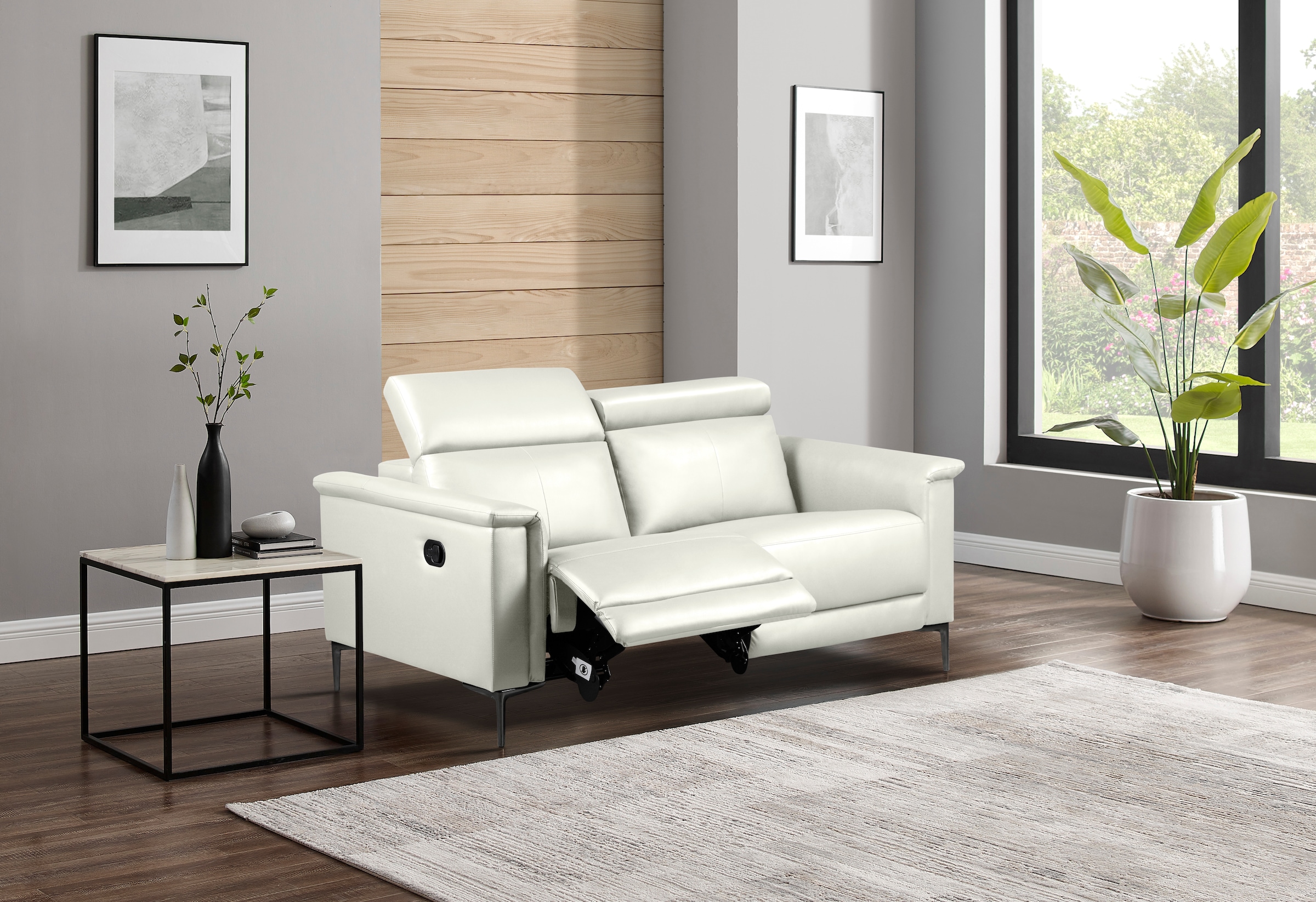 GOODproduct 2-Sitzer »LUND Lederoptik, 160 cm, mit Relaxfunktion und Kopfteilverstellung« manuell od. elektrisch (m.USB-C), Federkern