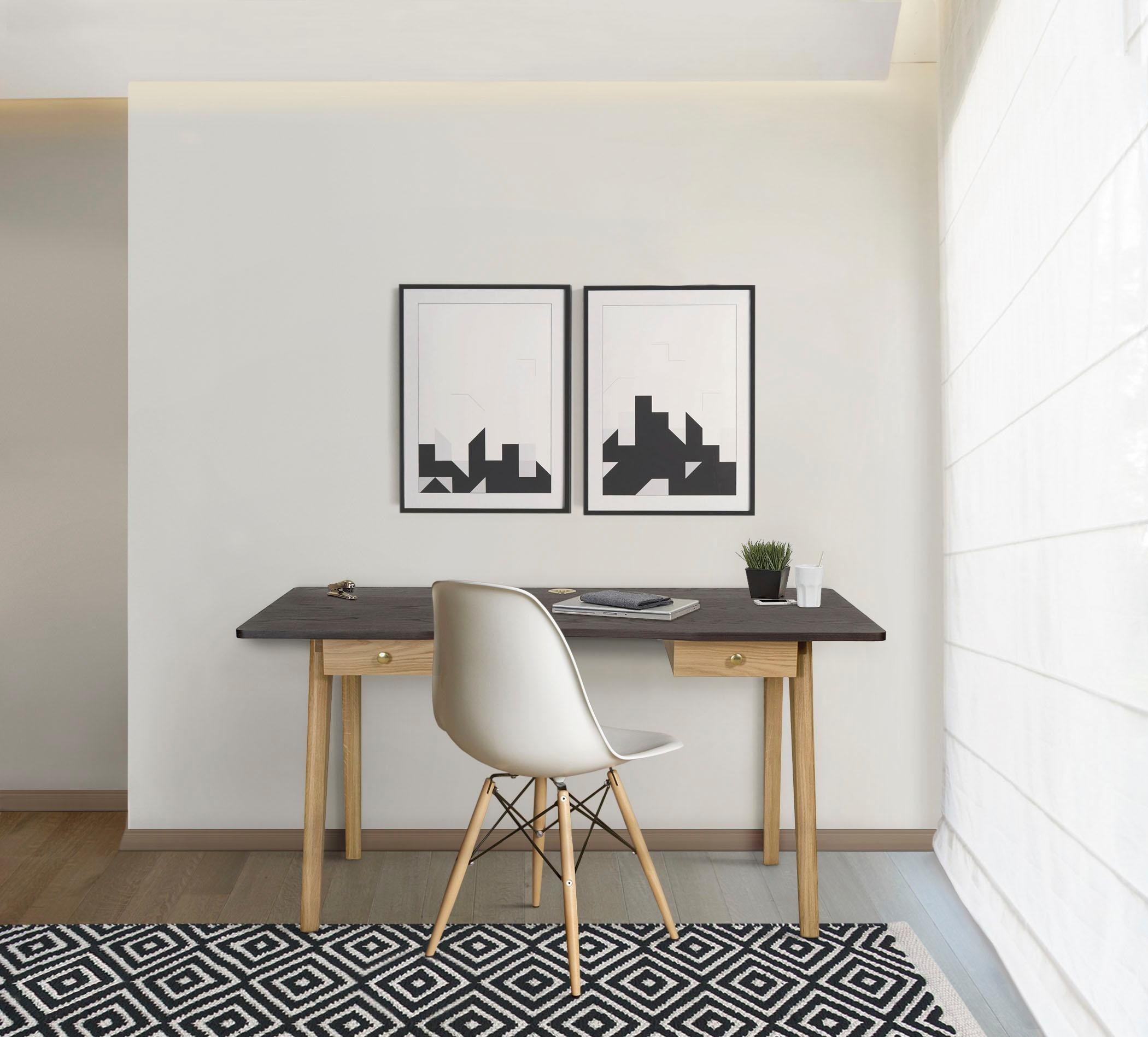 Woodman Schreibtisch »Peer«, im skandinavian Design, Tischbeine aus massiver Eiche