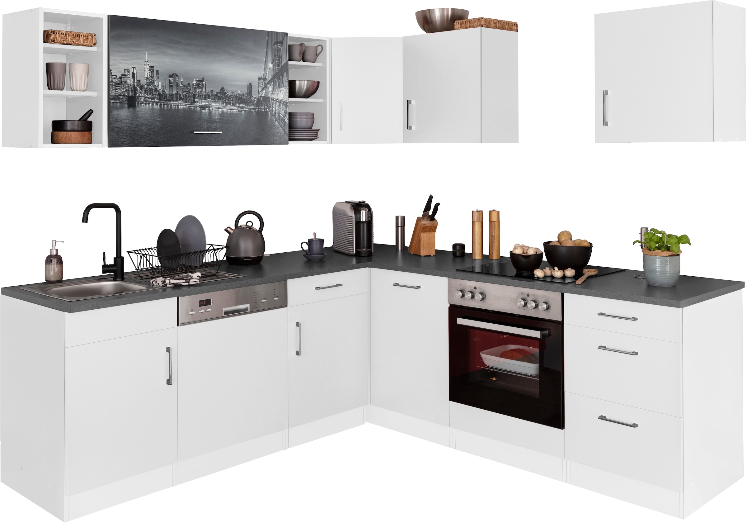 Image of KOCHSTATION Küchenzeile "KS-Paris - Küchen mit einzigartigen Fotomotiven auf den Fronten" Stellbreite 220/220 cm, wahlweise mit E-Geräten, mit Motivdruck