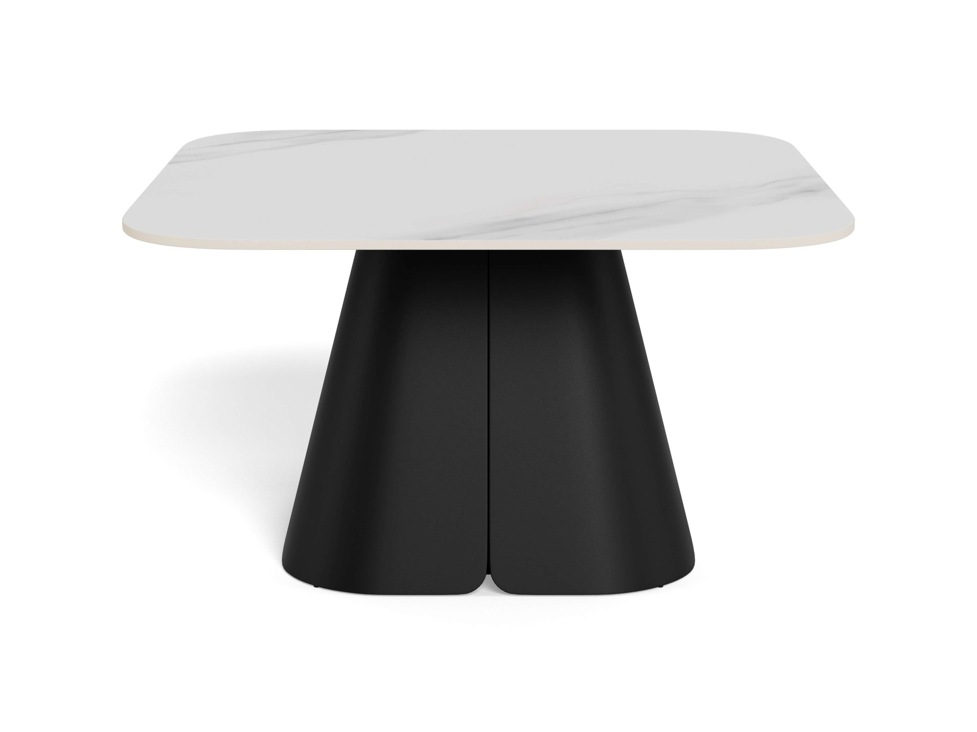 ACTONA GROUP Couchtisch »Salinas, Sofatisch, Tisch, Beistelltisch« B/T/H: 80x80x48 cm,  weisse Keramikplatte, abgerunde Ecken, schwarzer Stahlfuss