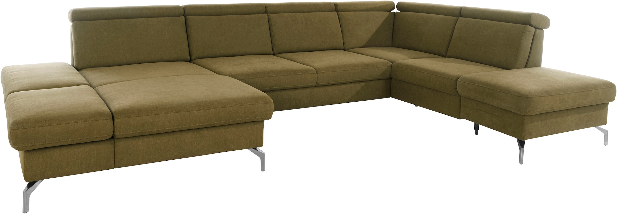 sit&more Wohnlandschaft »Brisbane U-Form« Fusshöhe 15 cm, inklusive Sitztiefen-, Armteil- und Kopfteilverstellung