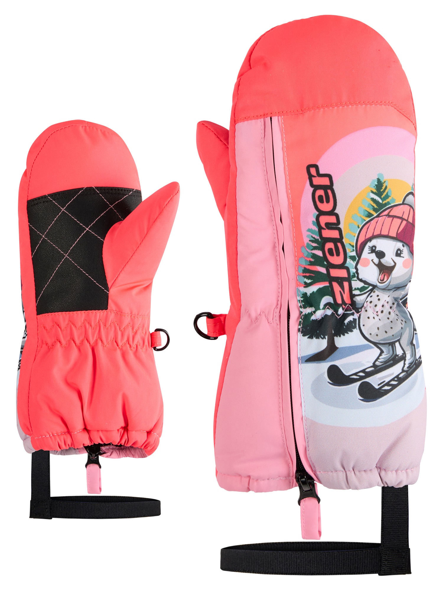 Ziener, Unisex, Fäustlinge »LEON-Z glove mini«, neon pink, 1,5, wasserabweisend und atmungsaktiv ganz ohne PFAS