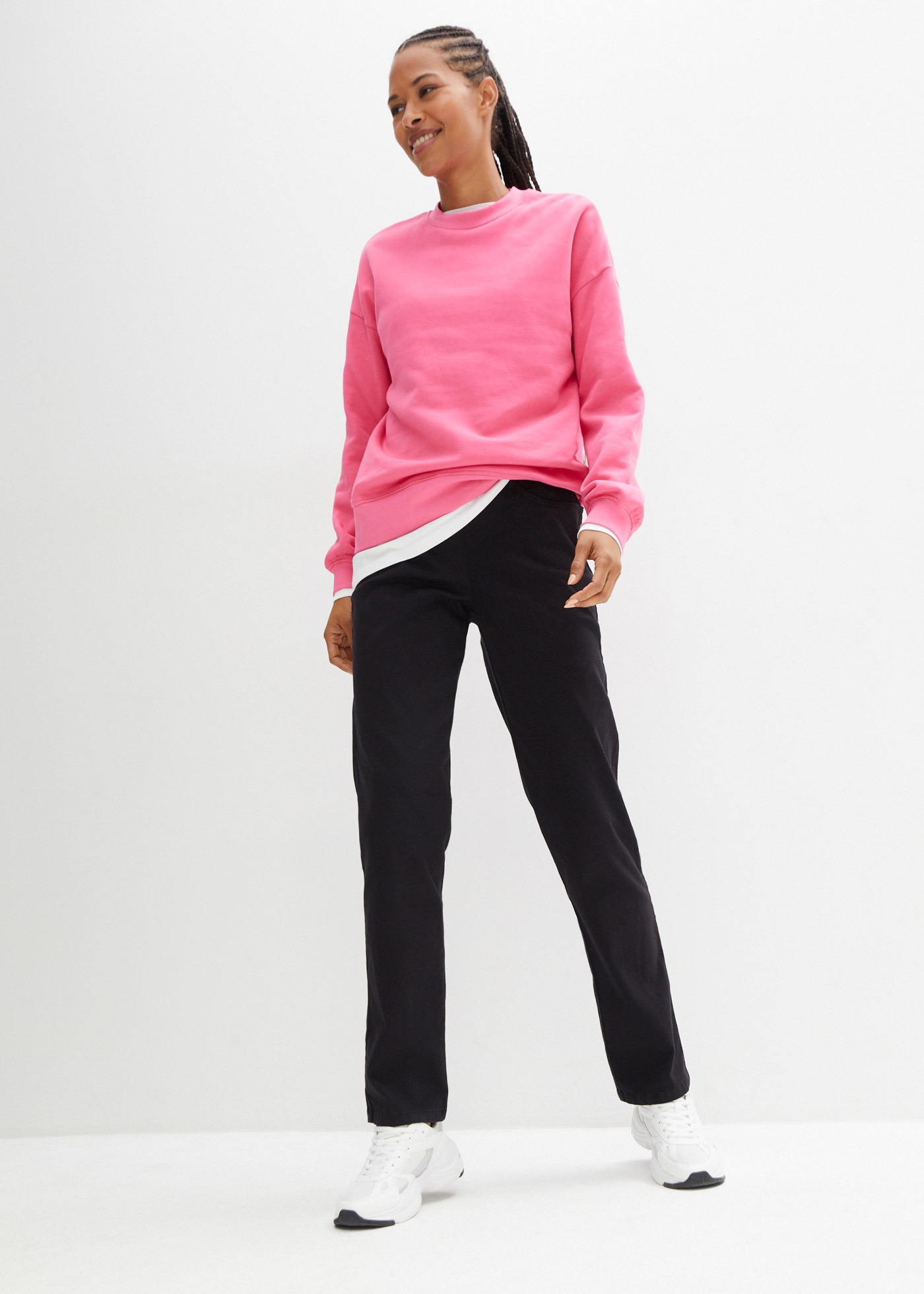 bonprix Stretch-Hose  Straight Jeans, Mid Waist (2er Pack)