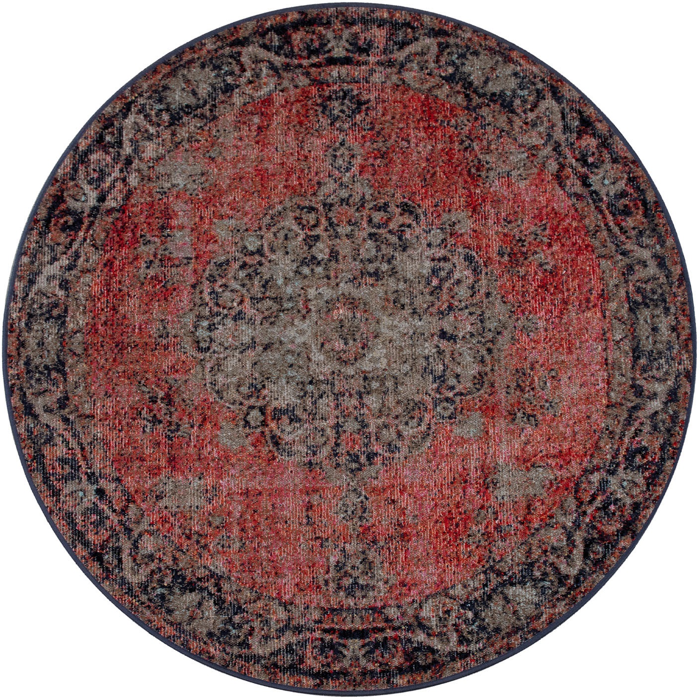 Image of Paco Home Teppich »Artigo 436«, rund, 2 mm Höhe, Kurzflor, Orient-Optik, Vintage Design, In- und Outdoor geeignet, ideal im Wohnzimmer & Schlafzimmer bei Ackermann Versand Schweiz