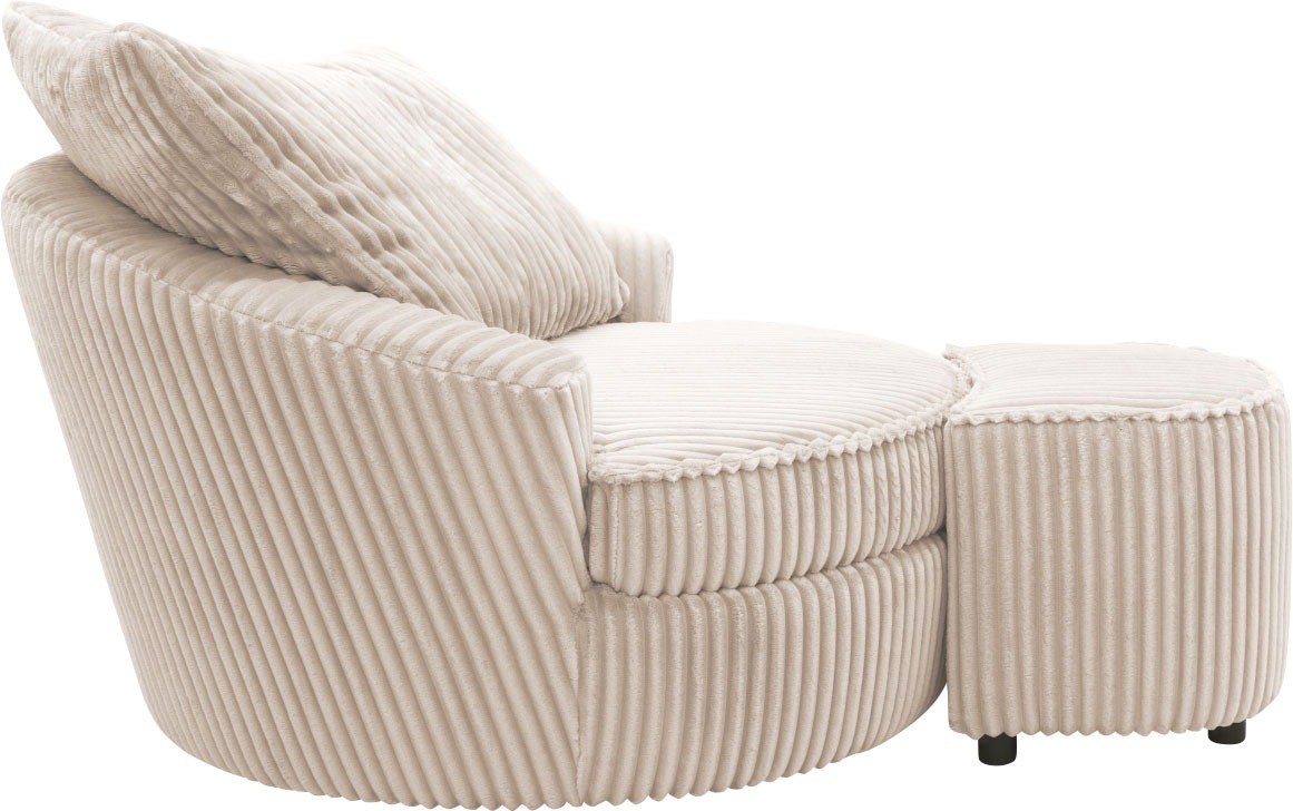 INOSIGN Polsterhocker »AMECA, Hocker, Fusshocker 52 x 47 x 46 cm (BxTxH)«, (1 St.), mit Mega-Cordstoff, sichelförmig