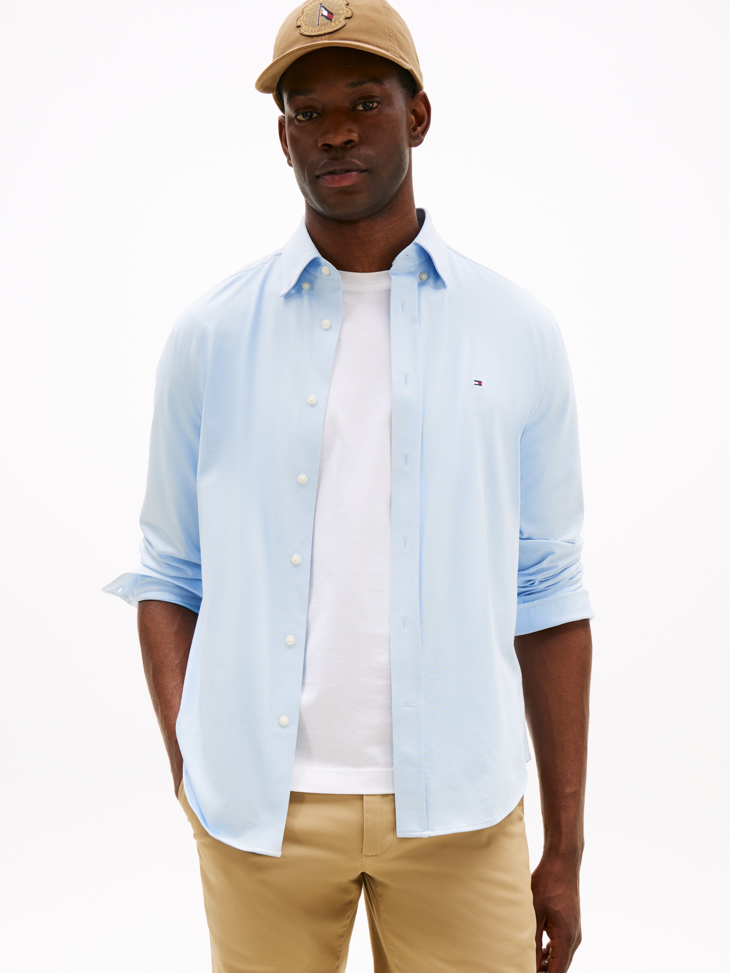 Image of Tommy Hilfiger Langarmhemd "PERFORMANCE KNIT SOLID LS SHIRT"
