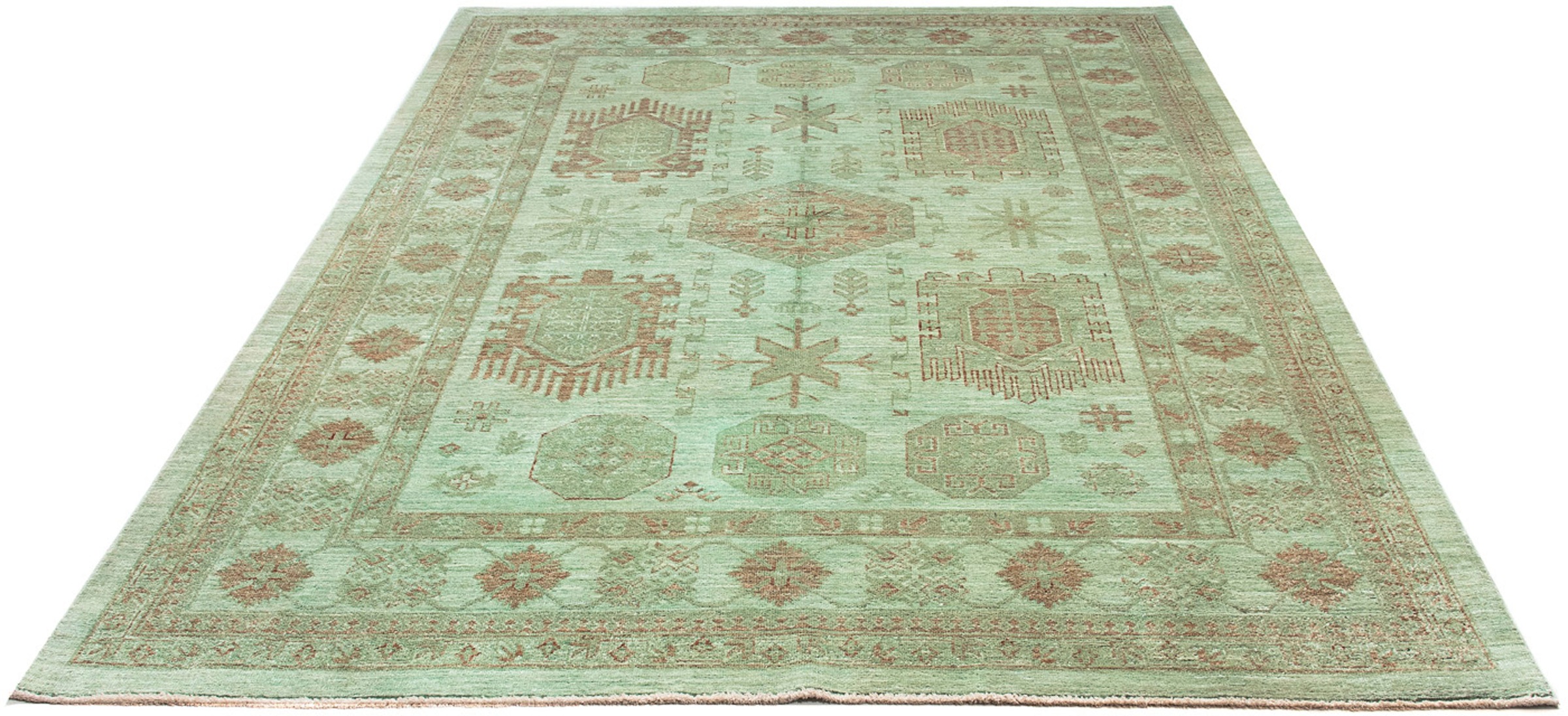 Image of morgenland Orientteppich »Ziegler - 239 x 175 cm - grün«, rechteckig, 6 mm Höhe, Wohnzimmer, Handgeknüpft, Einzelstück mit Zertifikat bei Ackermann Versand Schweiz