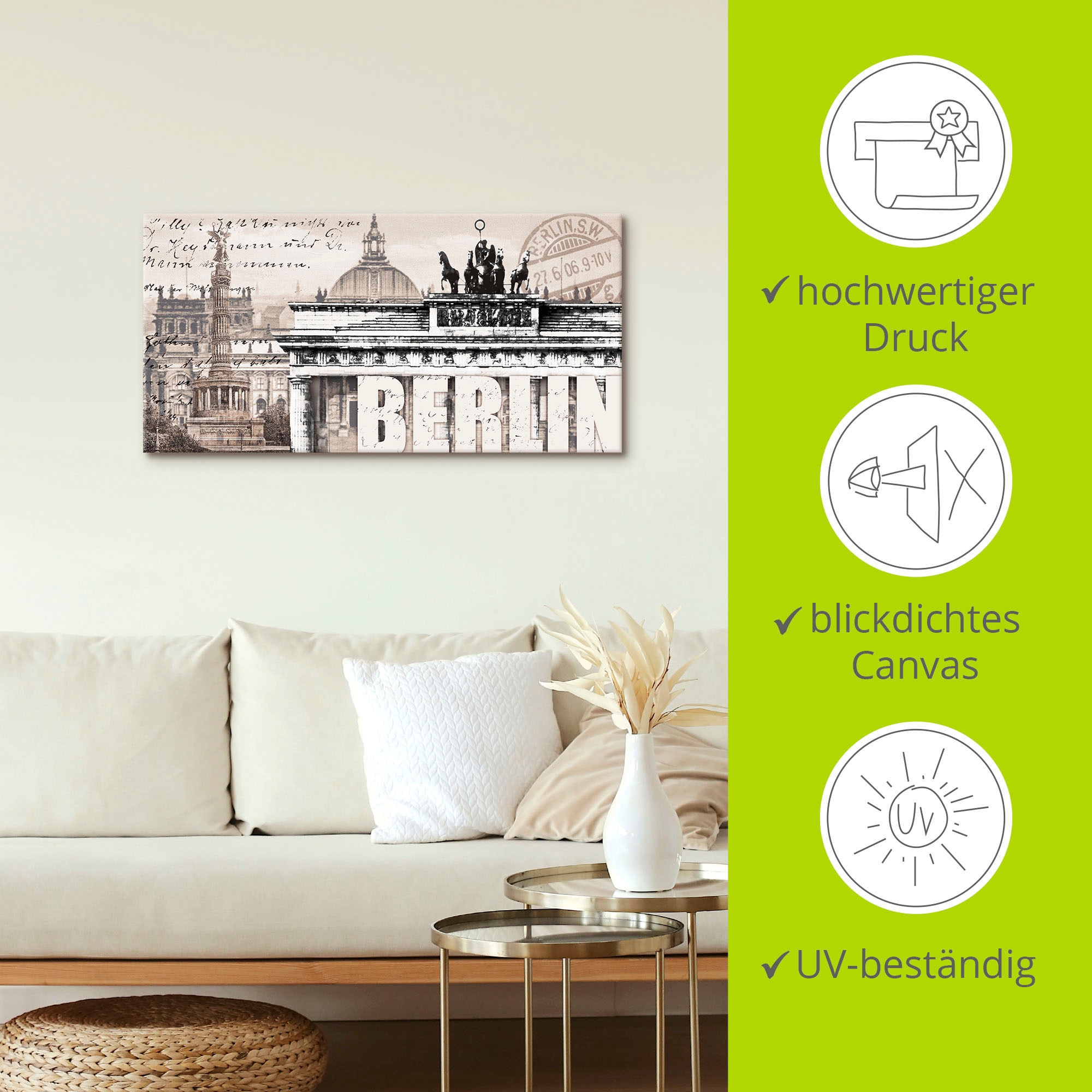 Artland Wandbild »Berlin II«, Deutschland, (1 St.), als Leinwandbild, Poster, Wandaufkleber in verschied. Grössen