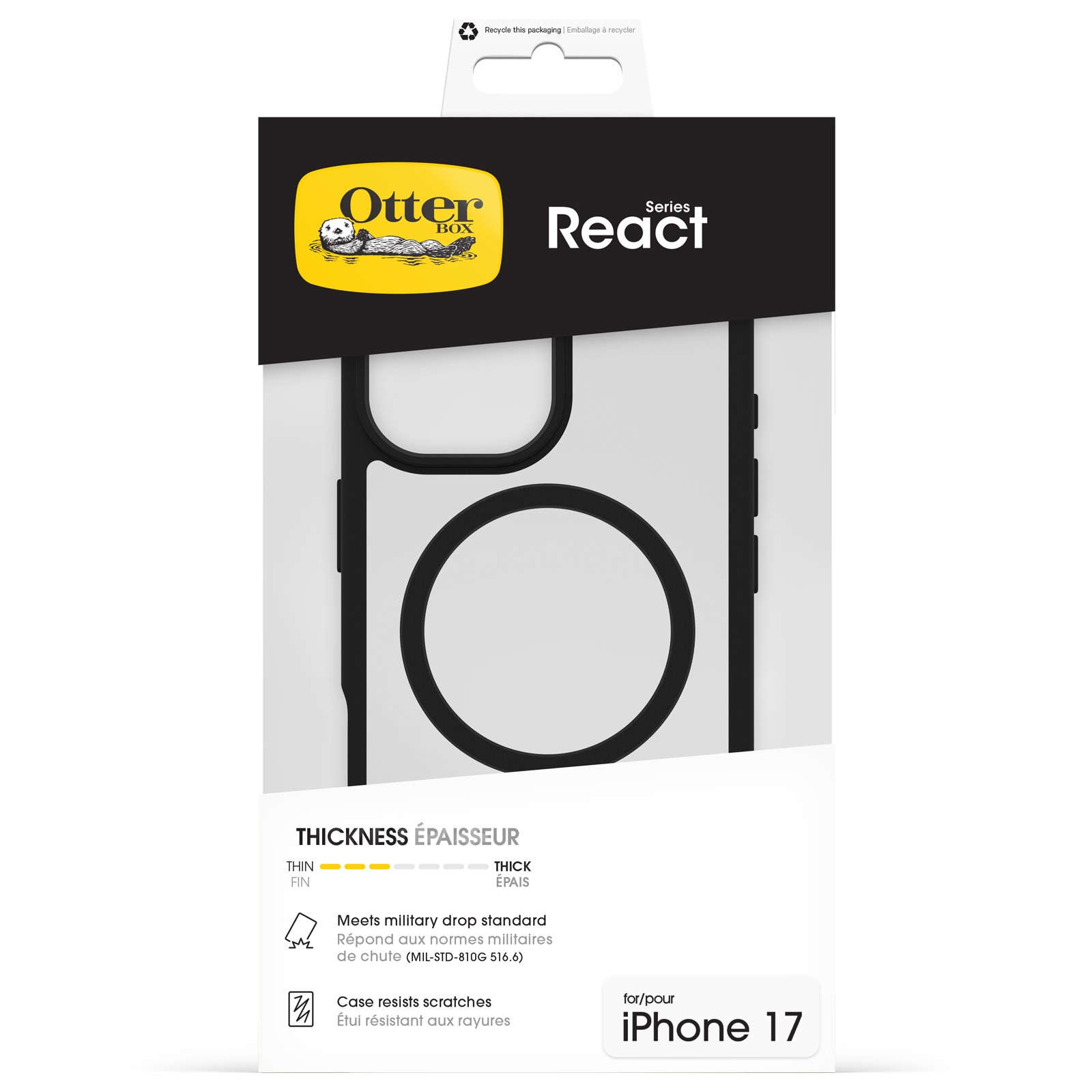 Otterbox Handyhülle »React Series MagSafe Compatible für Apple iPhone 17« Apple iPhone 17 Backcover, Schutzhülle, Handyschutzhülle, Case, Schutzcase, stossfest