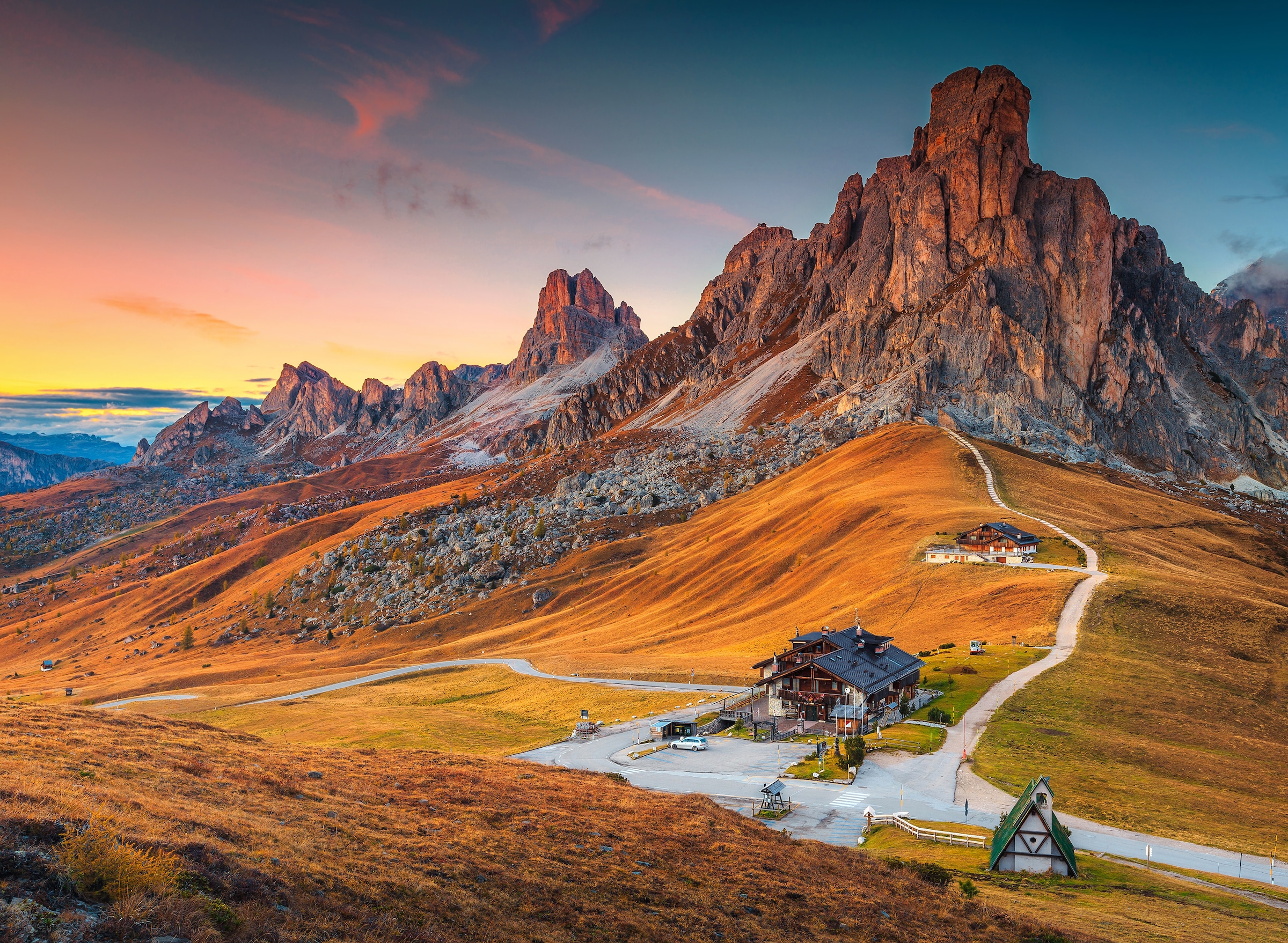Image of Papermoon Fototapete "Alpine Pass Dolomites" glatt