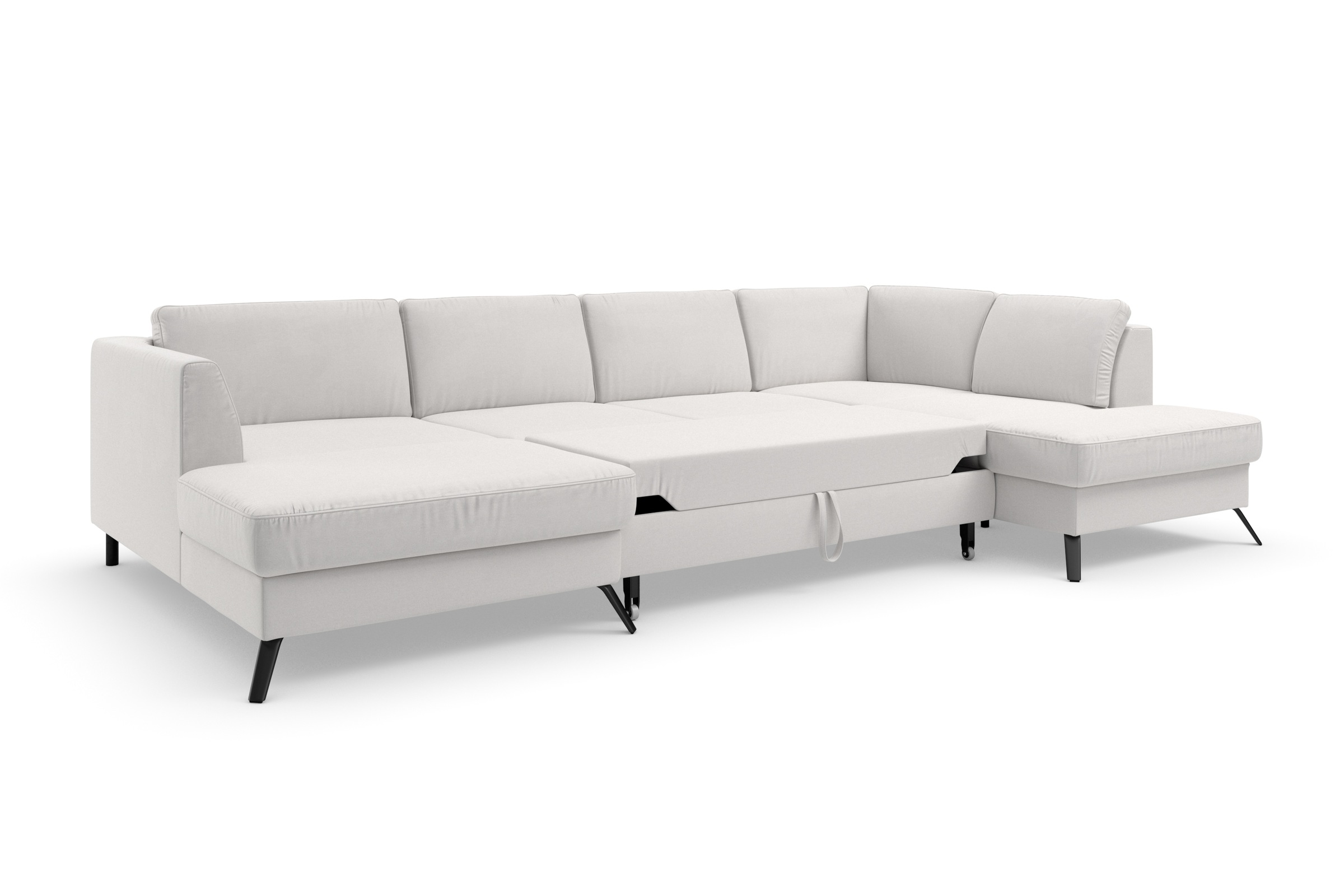 sit&more Wohnlandschaft »Olsen U-Form«, inklusive Sitztiefenverstellung, wahlweise mit Bettfunktion, 15cm hoch